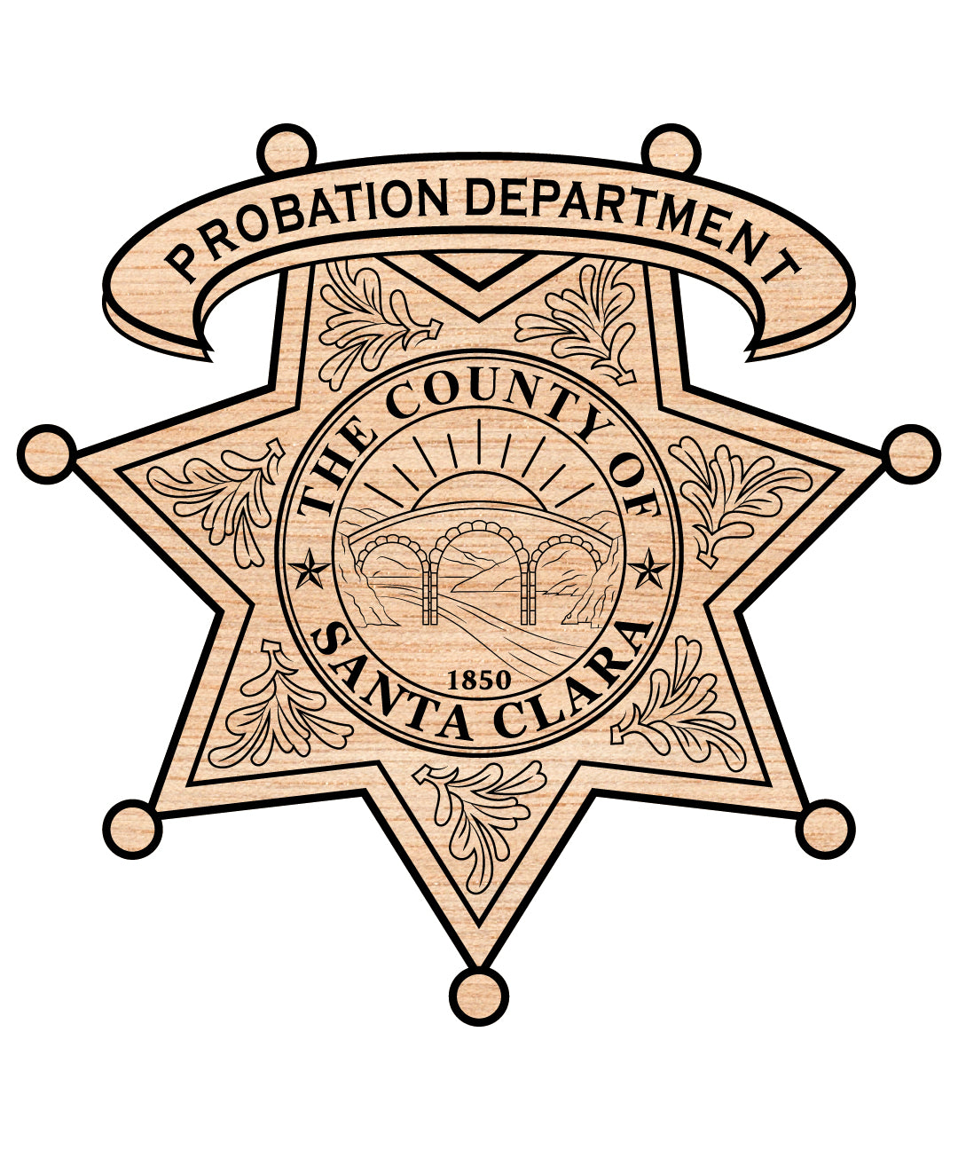 Santa Clara Probation Department Badge SVG, Santa Clara Probation Officer Emblem, Probation Department Badge, Law Enforcement Badge Vector, Santa Clara County Badge