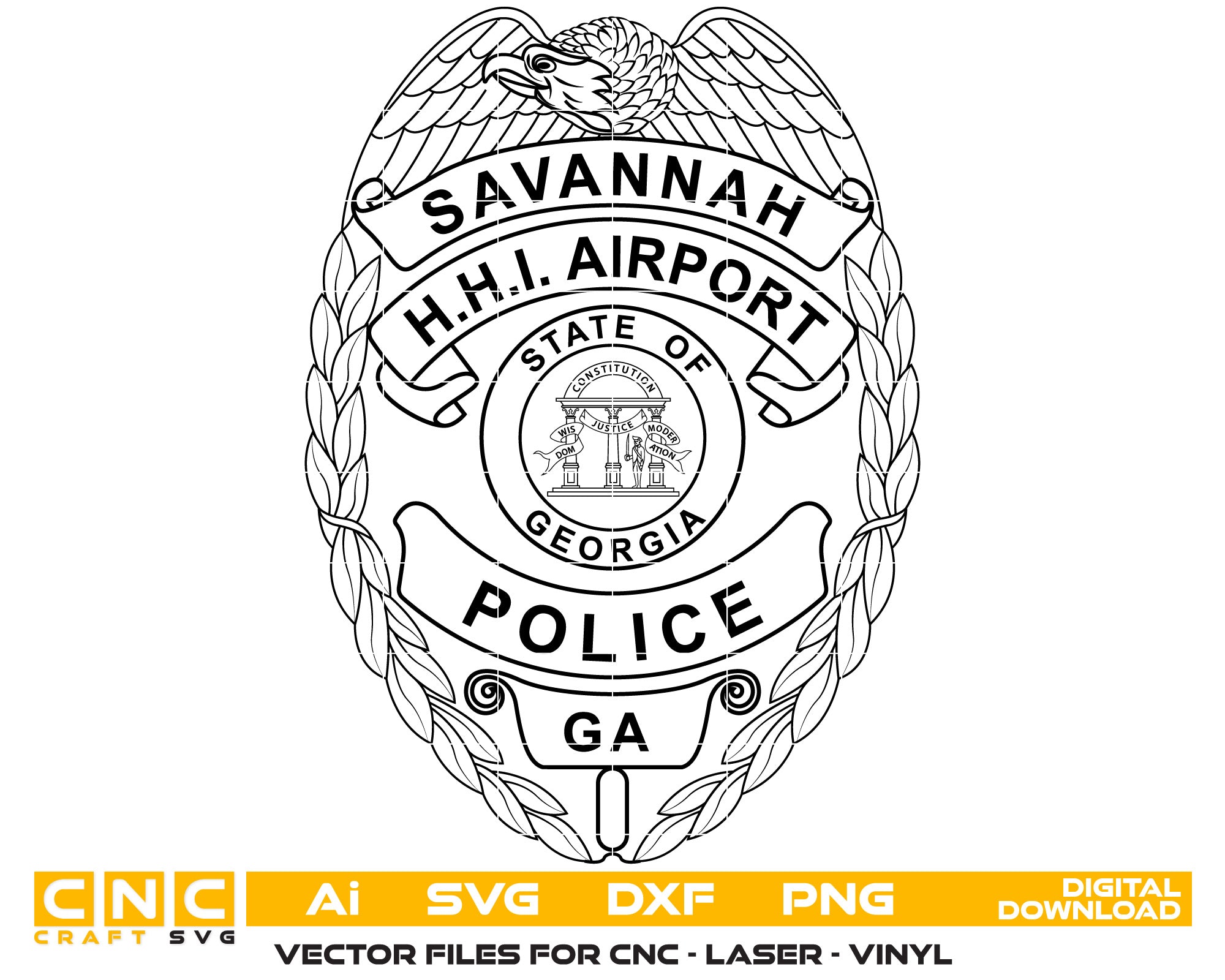 Savannah Hilton Head Airport Police Challenge Coin SVG