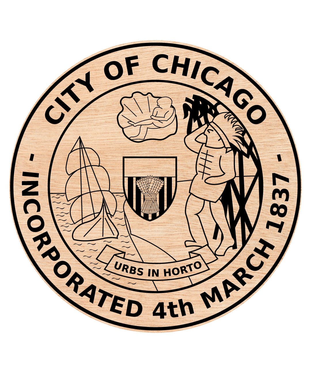 Seal of Chicago Illinois SVG, Chicago City Government Emblem Vector, Chicago Municipal Seal, Chicago City Seal SVG, Chicago Official Emblem Vector File