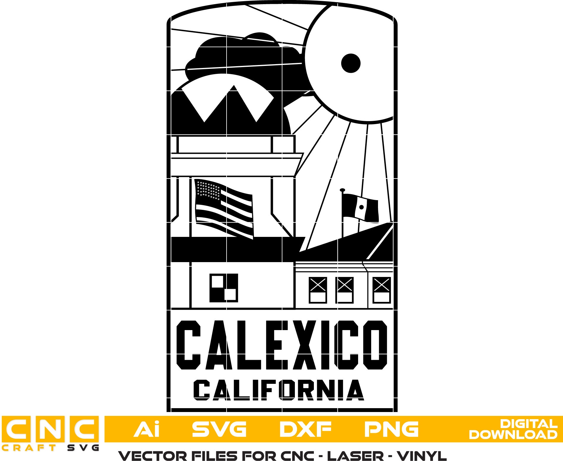 Seal of Calexico, California Seal Vector art Svg, Dxf, Jpg, Png & Ai files For laser engraving, woodworking, acrylic painting, and all printing machines.