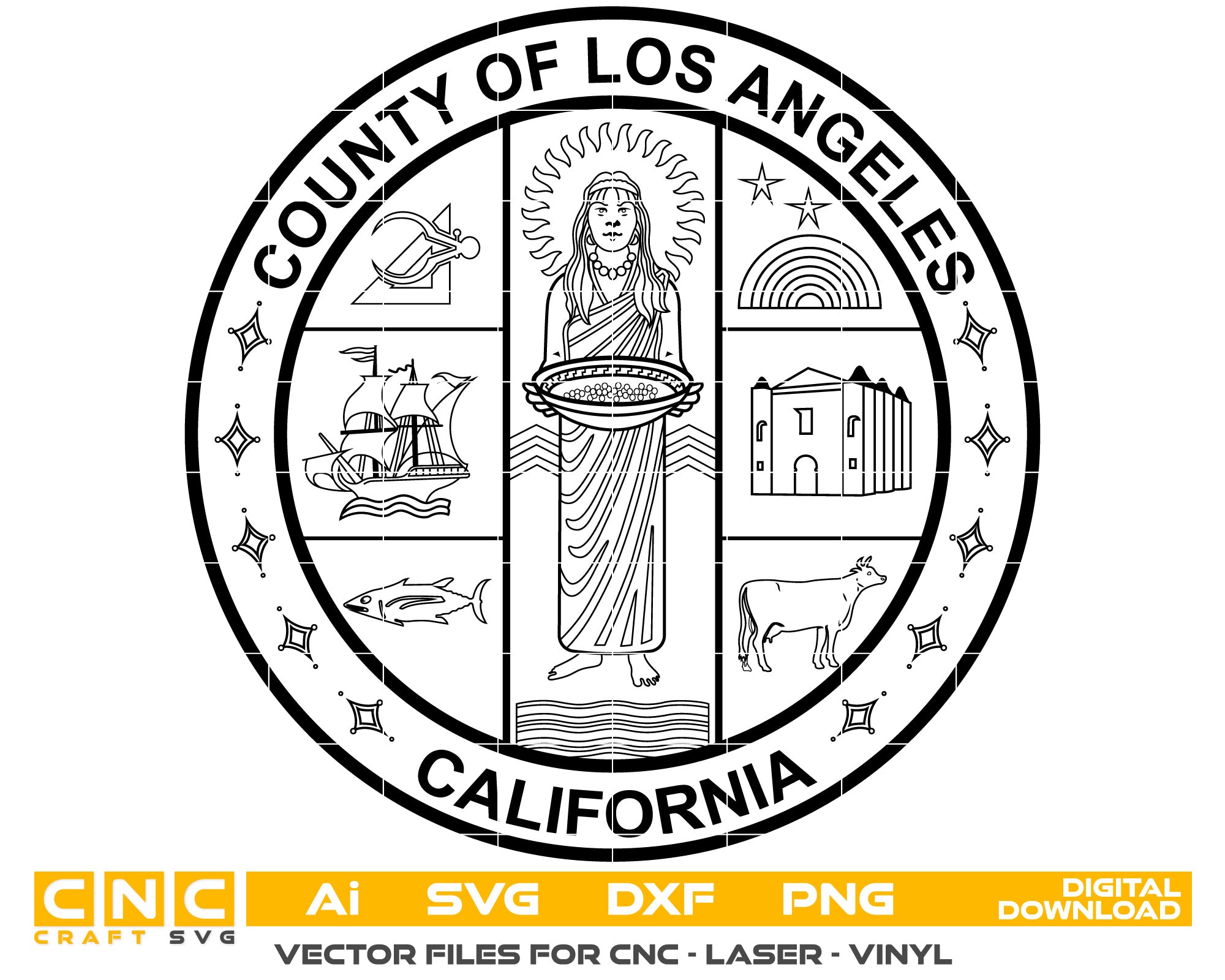County of Los Angeles California Seal vector art