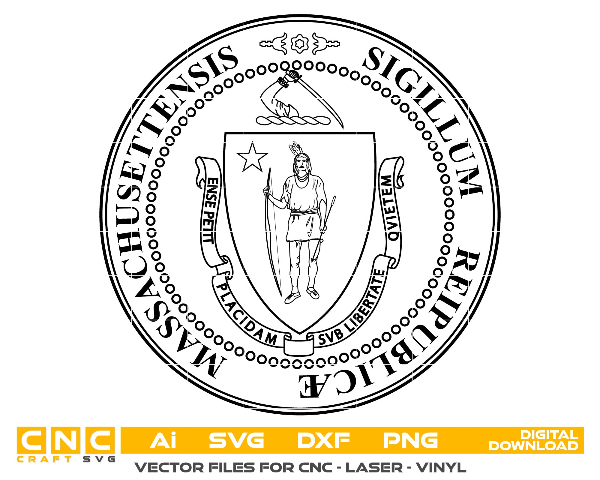 Massachusetts Seal  vector art
