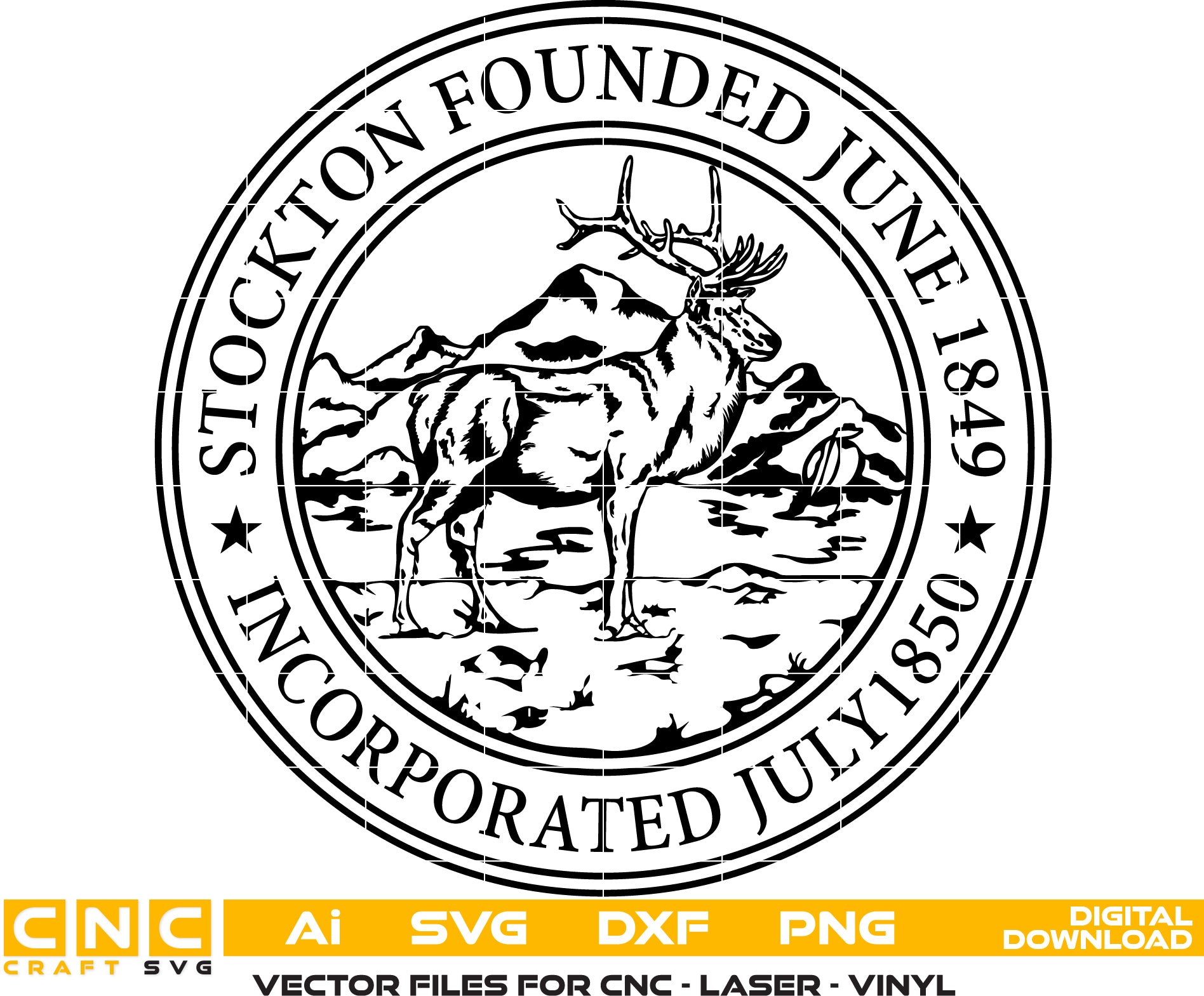 Seal of Stockton, California Seal Vector art Digital file