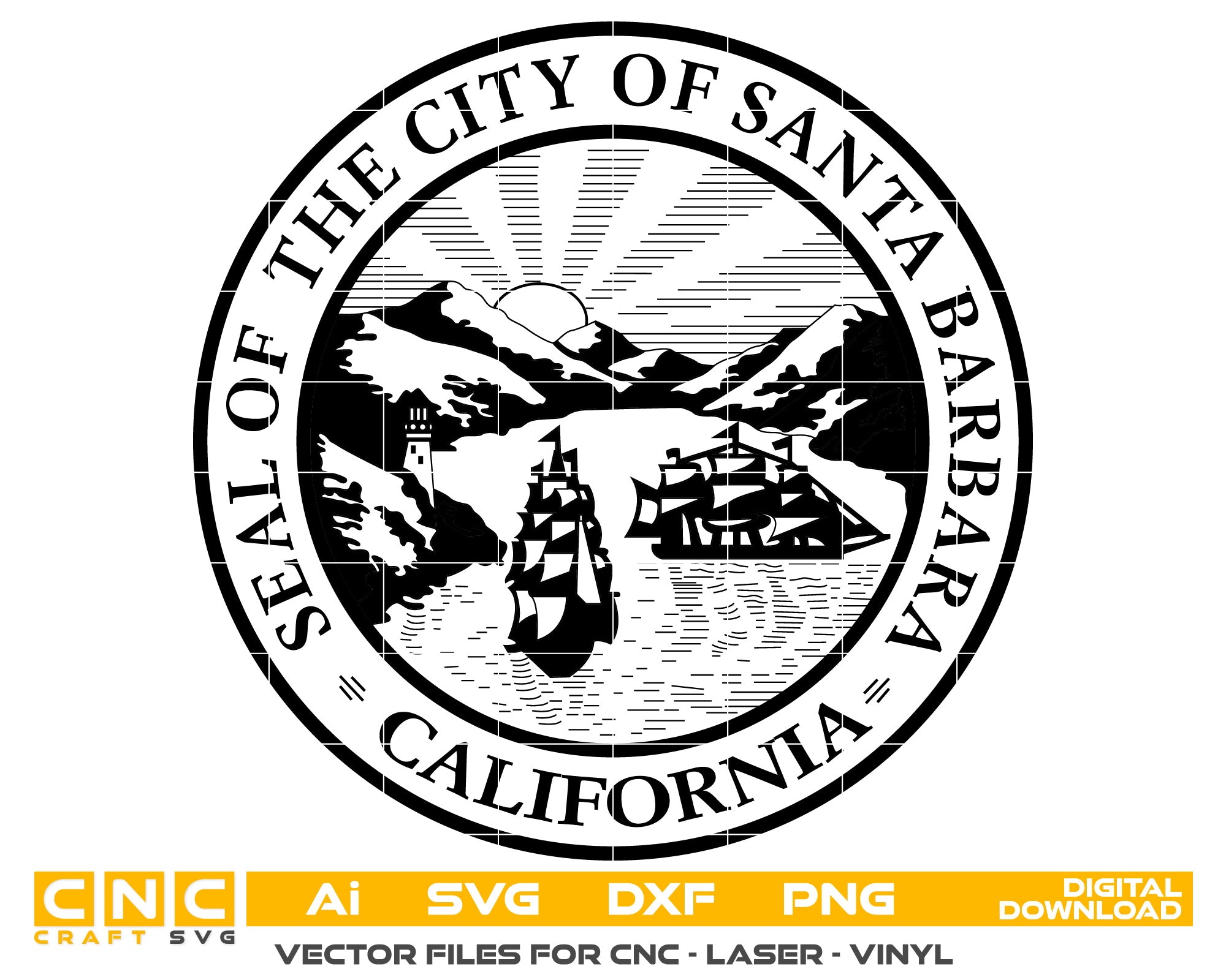 Santa Barbara California Seal vector art