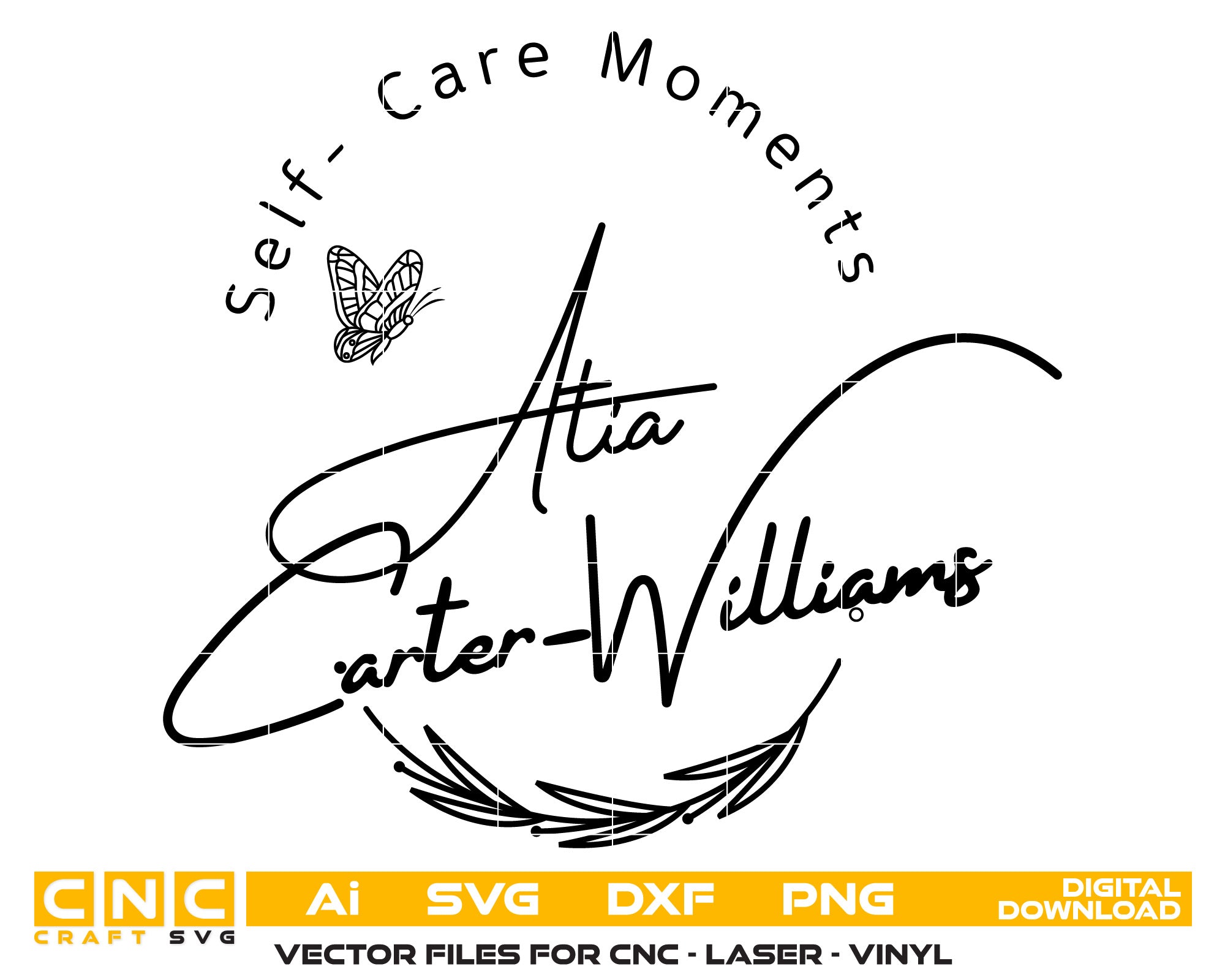 Self Care Moments Vector Art, Ai,SVG, DXF, PNG, Digital Files