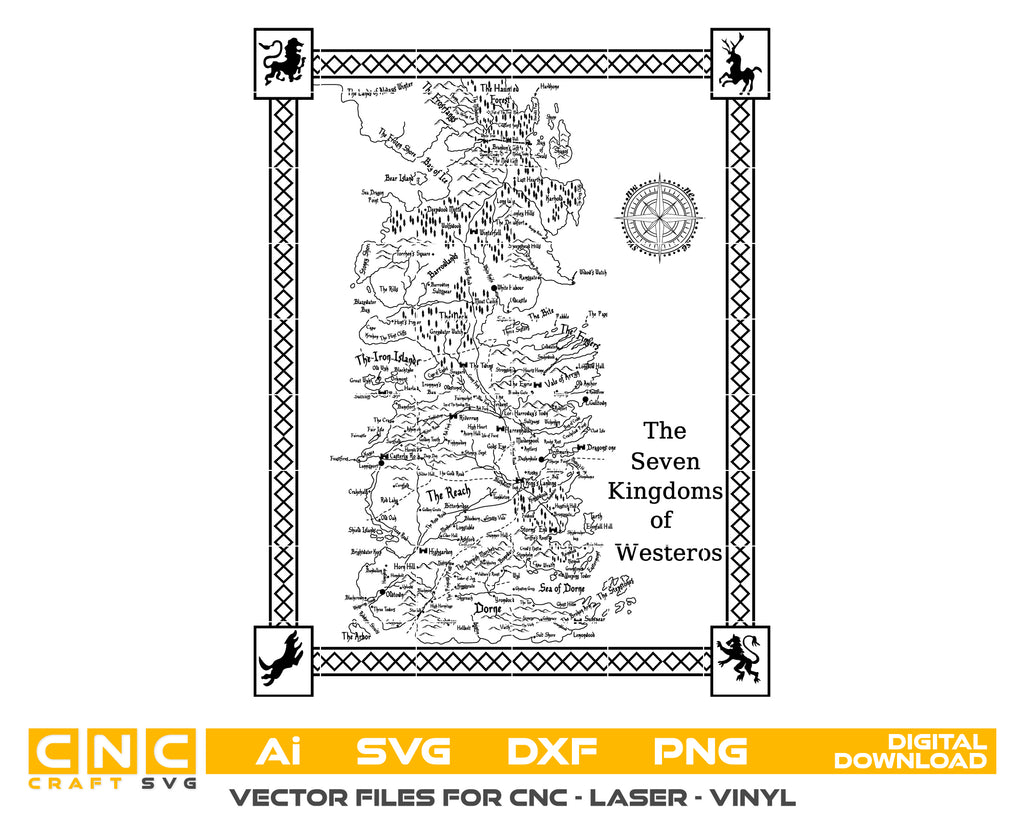 Westeros Emblem The Seven Kingdoms of Westeros Seal SVG
