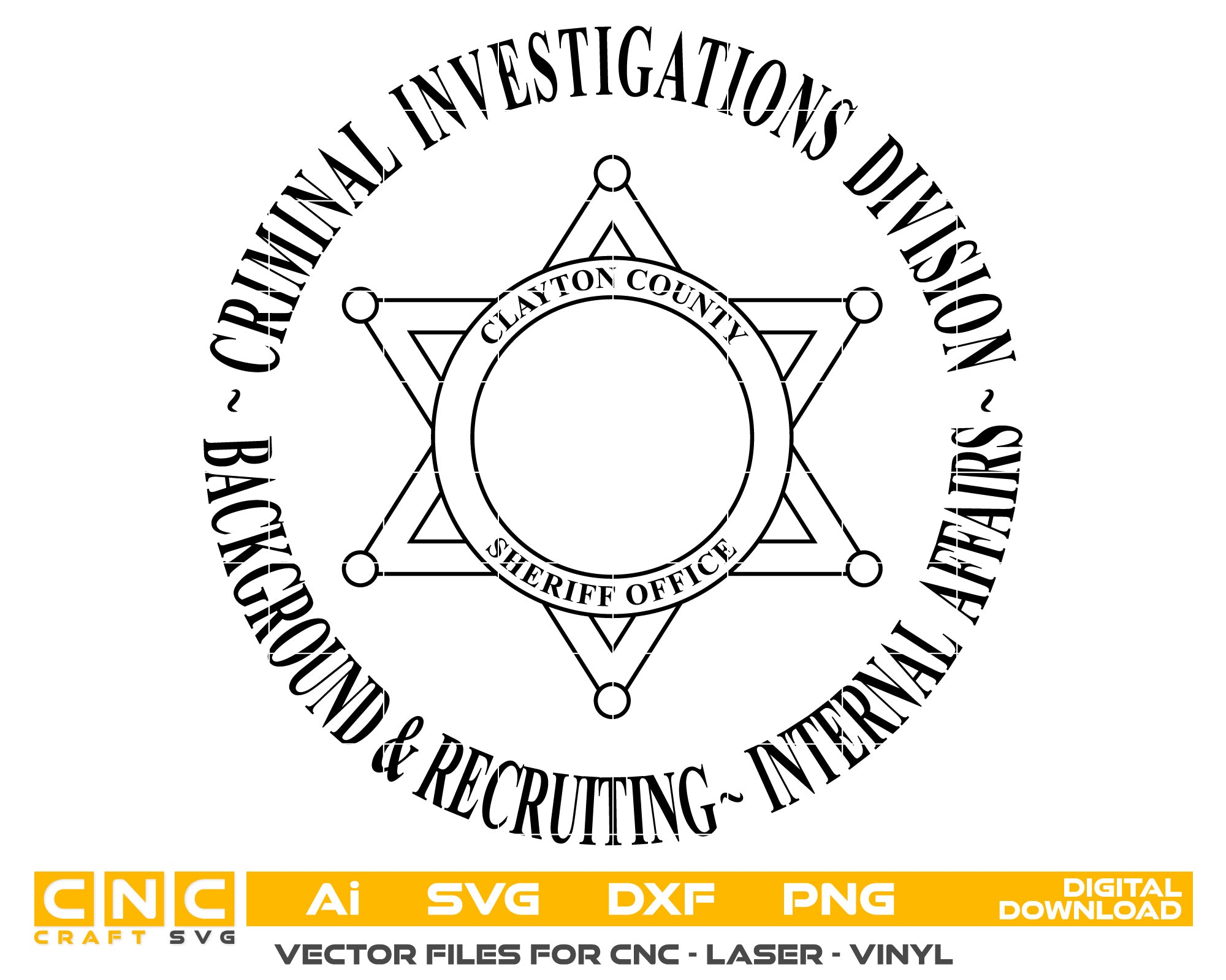 Criminal Investigations Division Sheriff Badge vector art