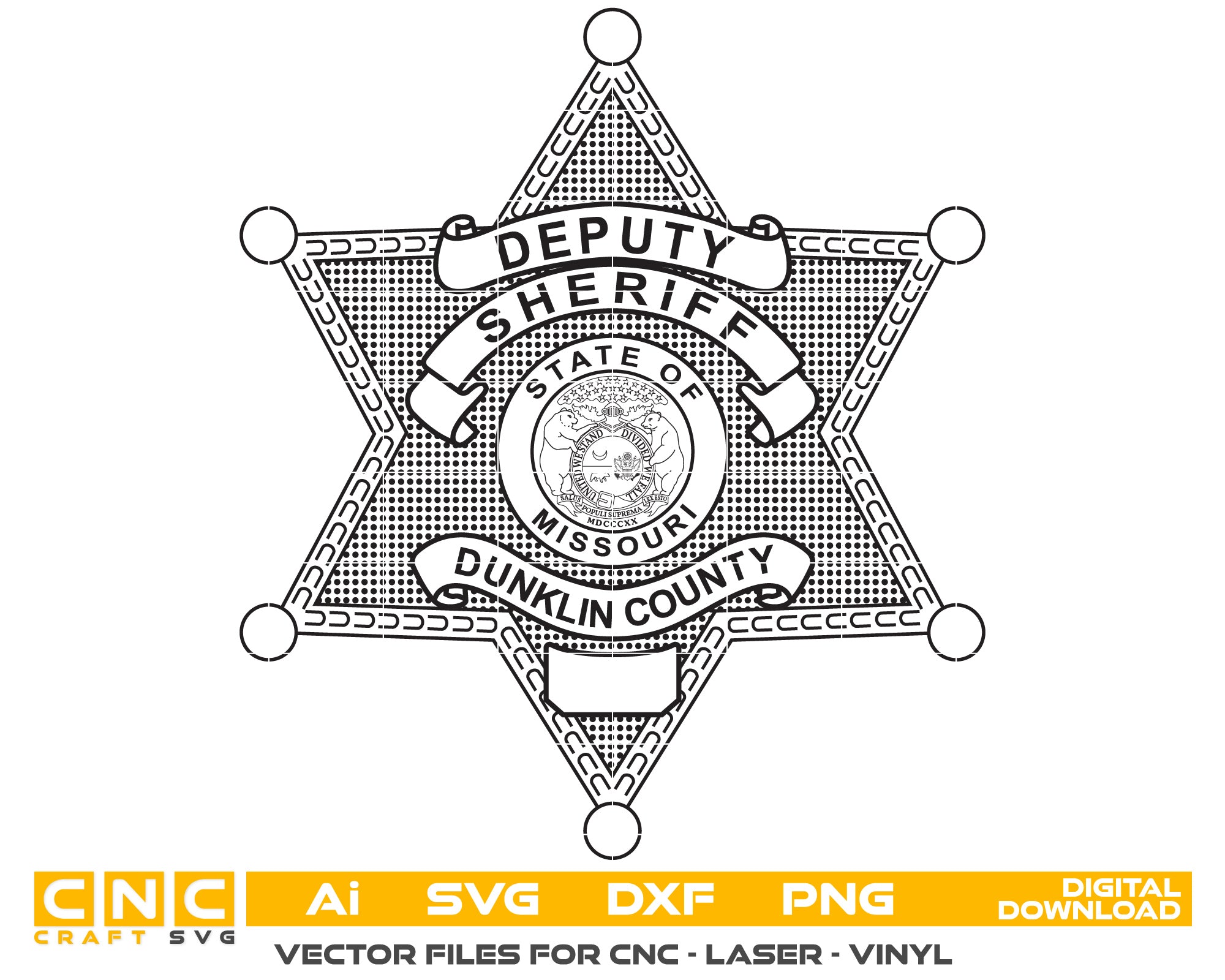 Dunkilin County Deputy sheriff Badge vector art