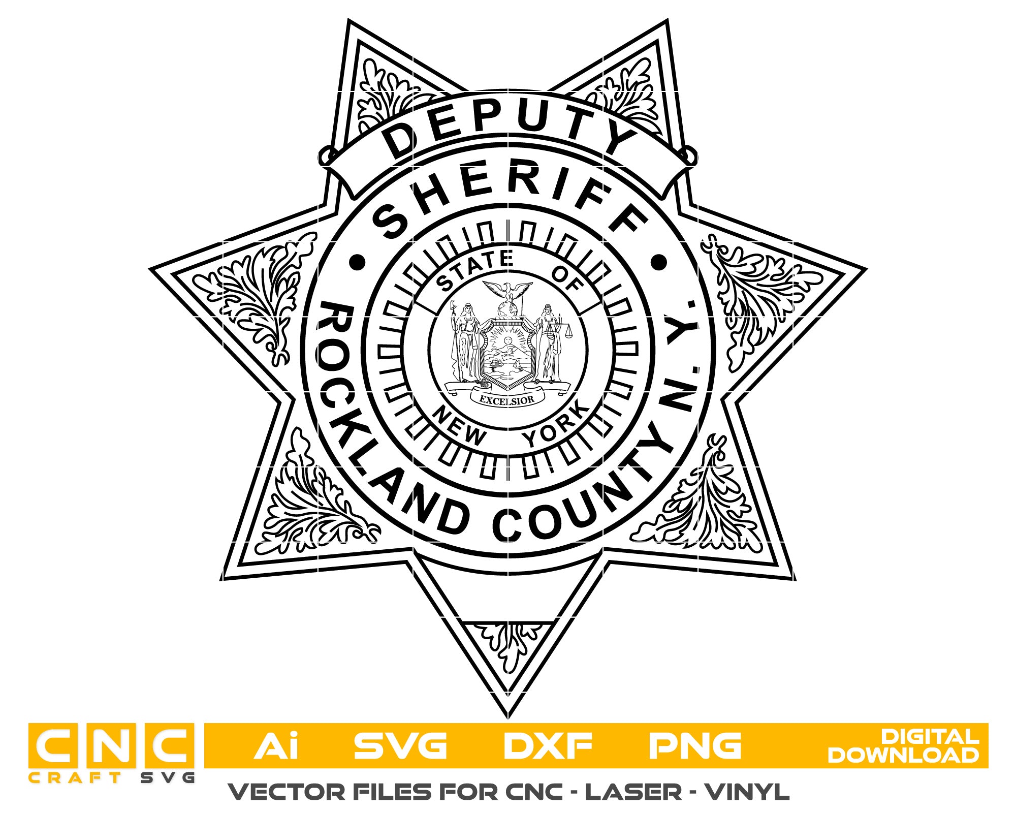 Rockland County Deputy  Sheriff Badge vector art