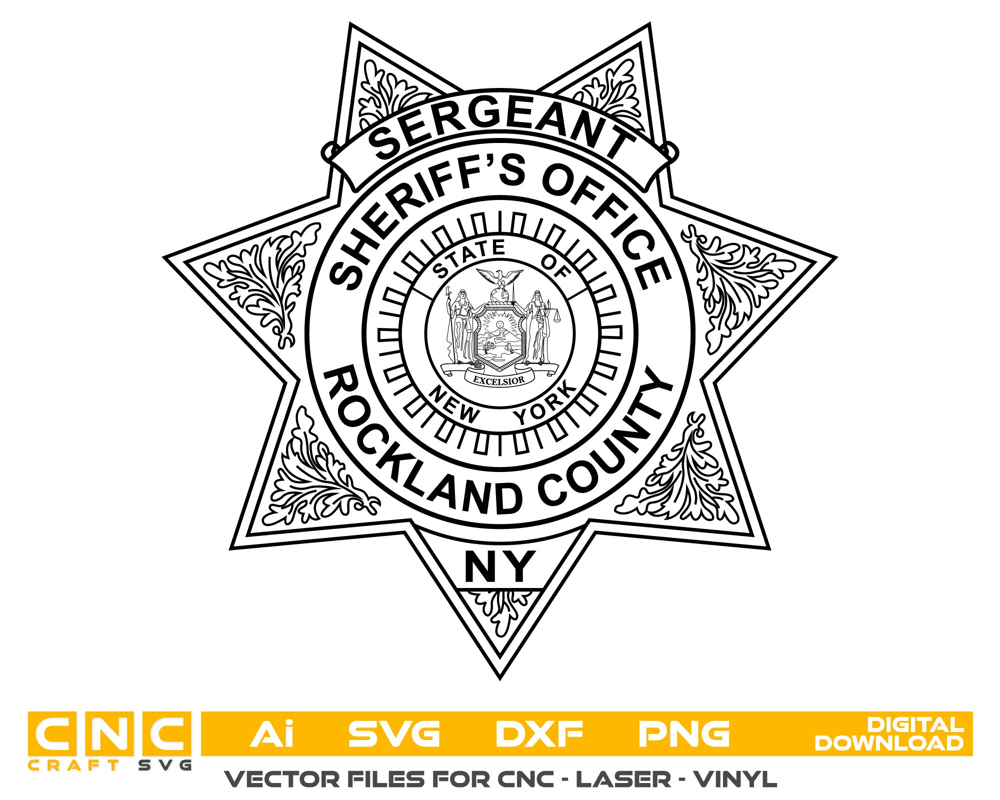 Rockland County Sergeant  Sheriff Badge vector art