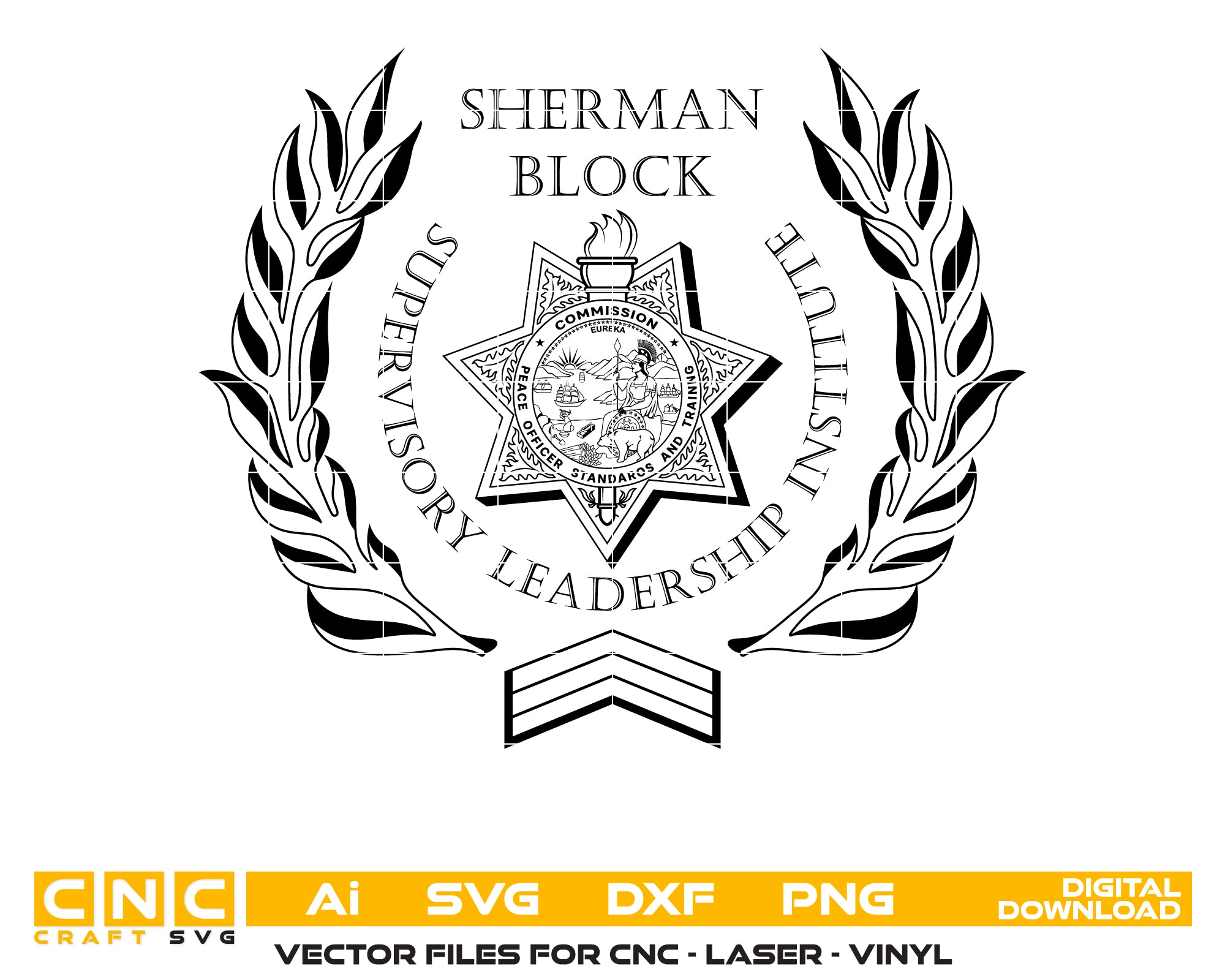 Sherman Block Logo SVG, Supervisory Leadership Institute Vector, Law Enforcement Training Logo, SBLI Badge Design, Leadership Program Vector File, SBLI Logo SVG