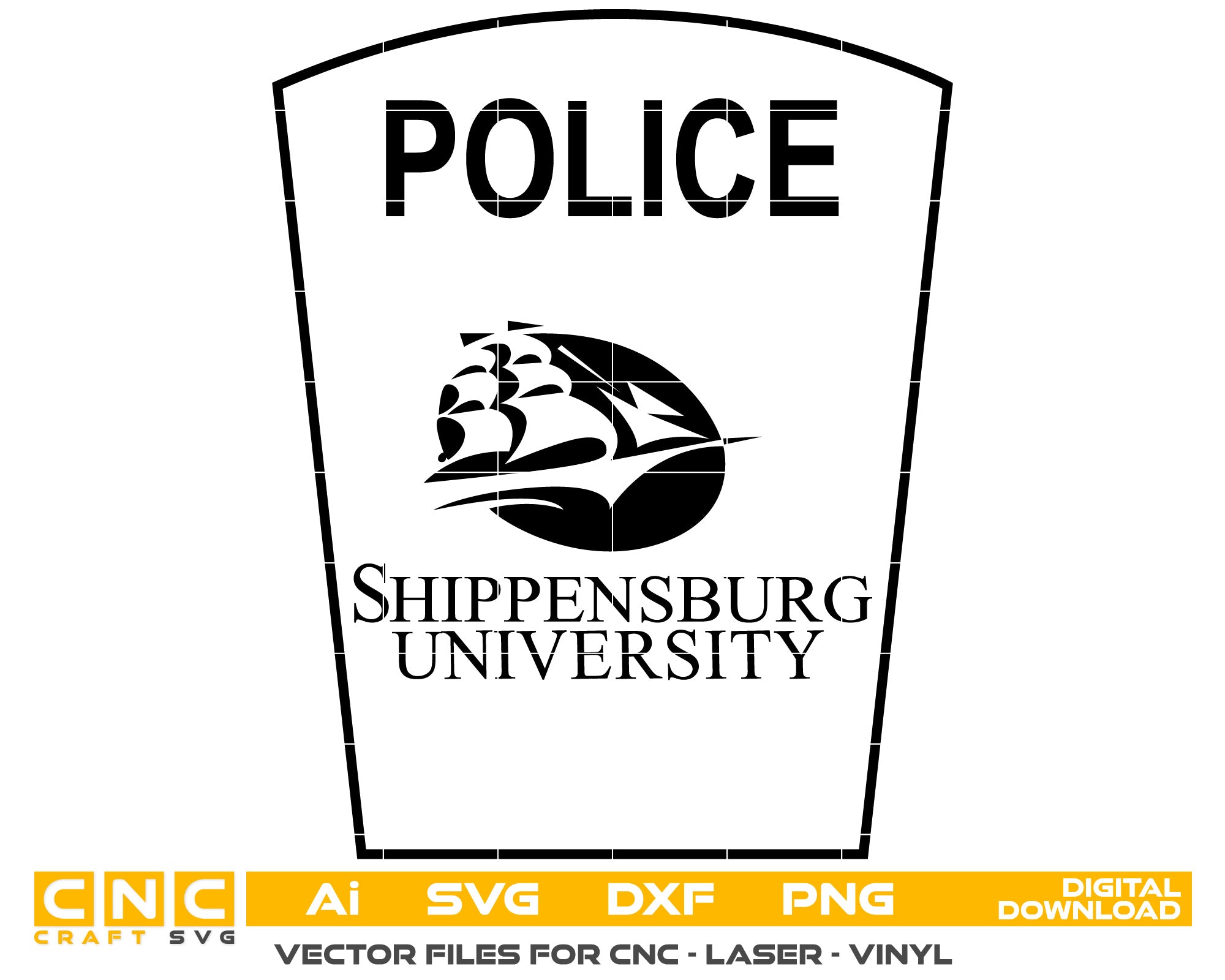 Shippensburg University Police Badge vector art