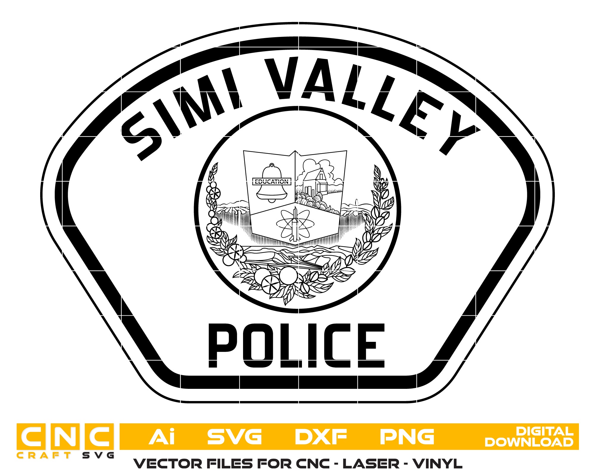 Simi Valley Police Patch SVG

Simi Valley Police Department Emblem

California Police Patch Vector

Simi Valley PD Logo SVG

Law Enforcement Patch California