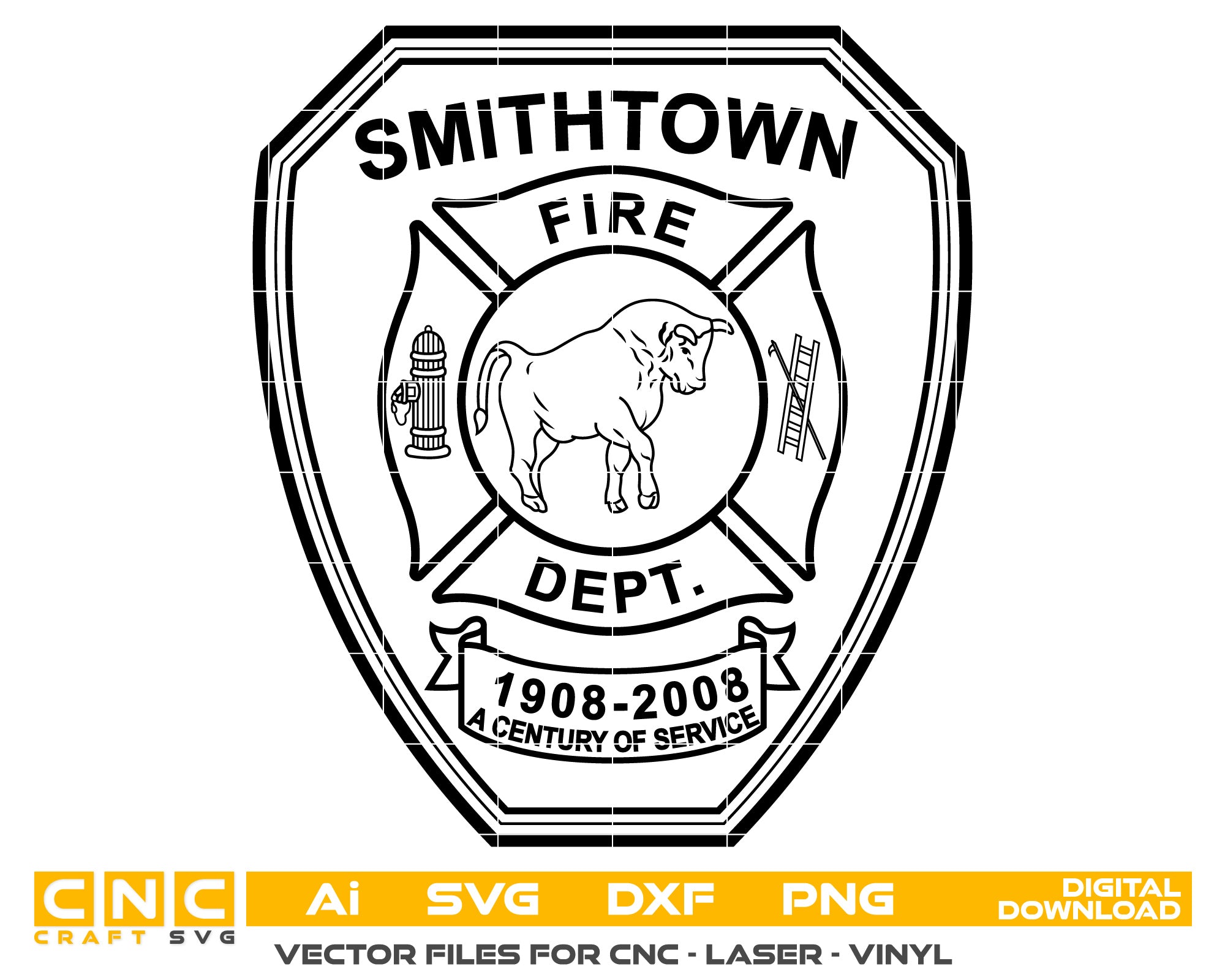 Smithtown Fire Department Badge vector art