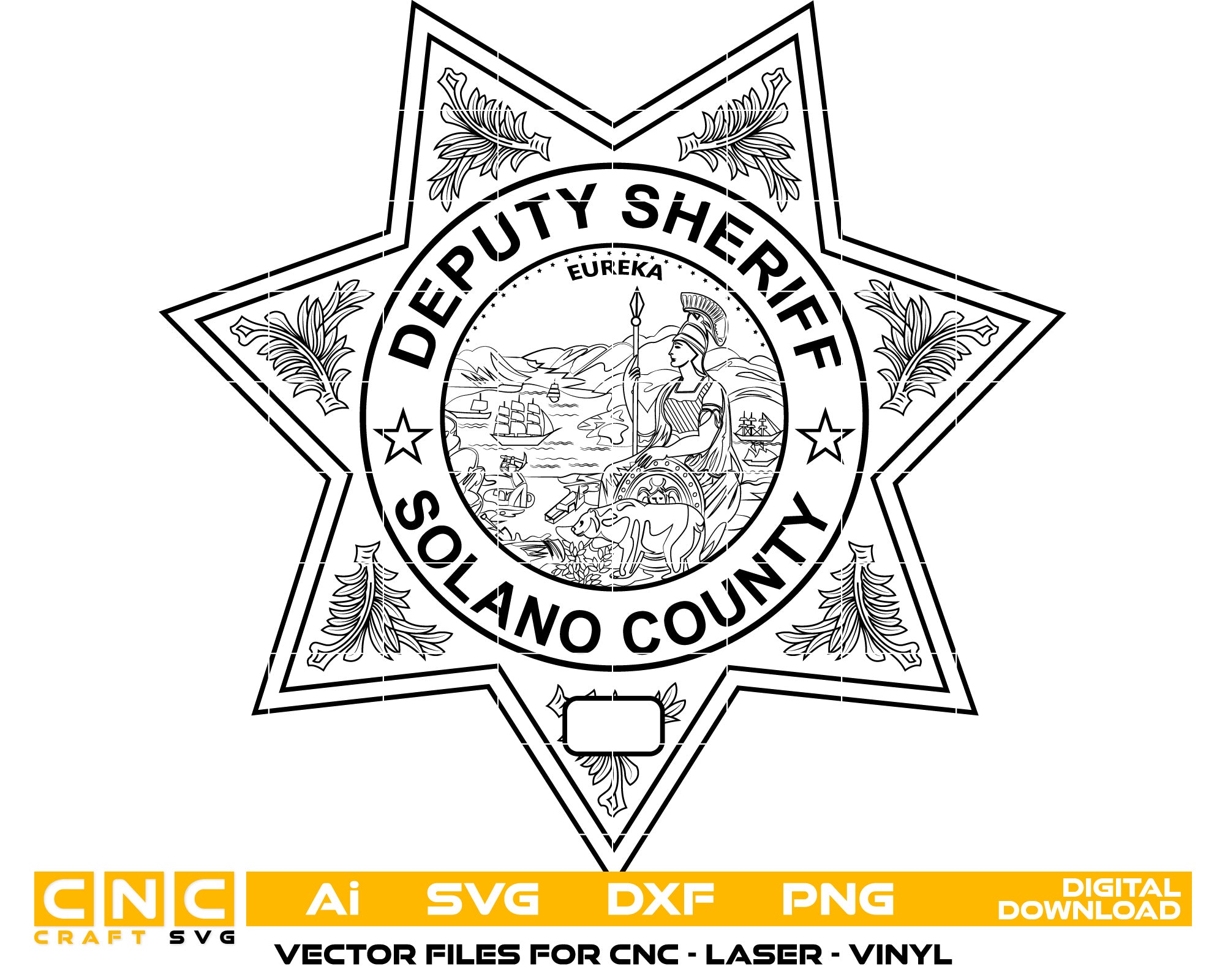Solano County Deputy Sheriff Badge vector art