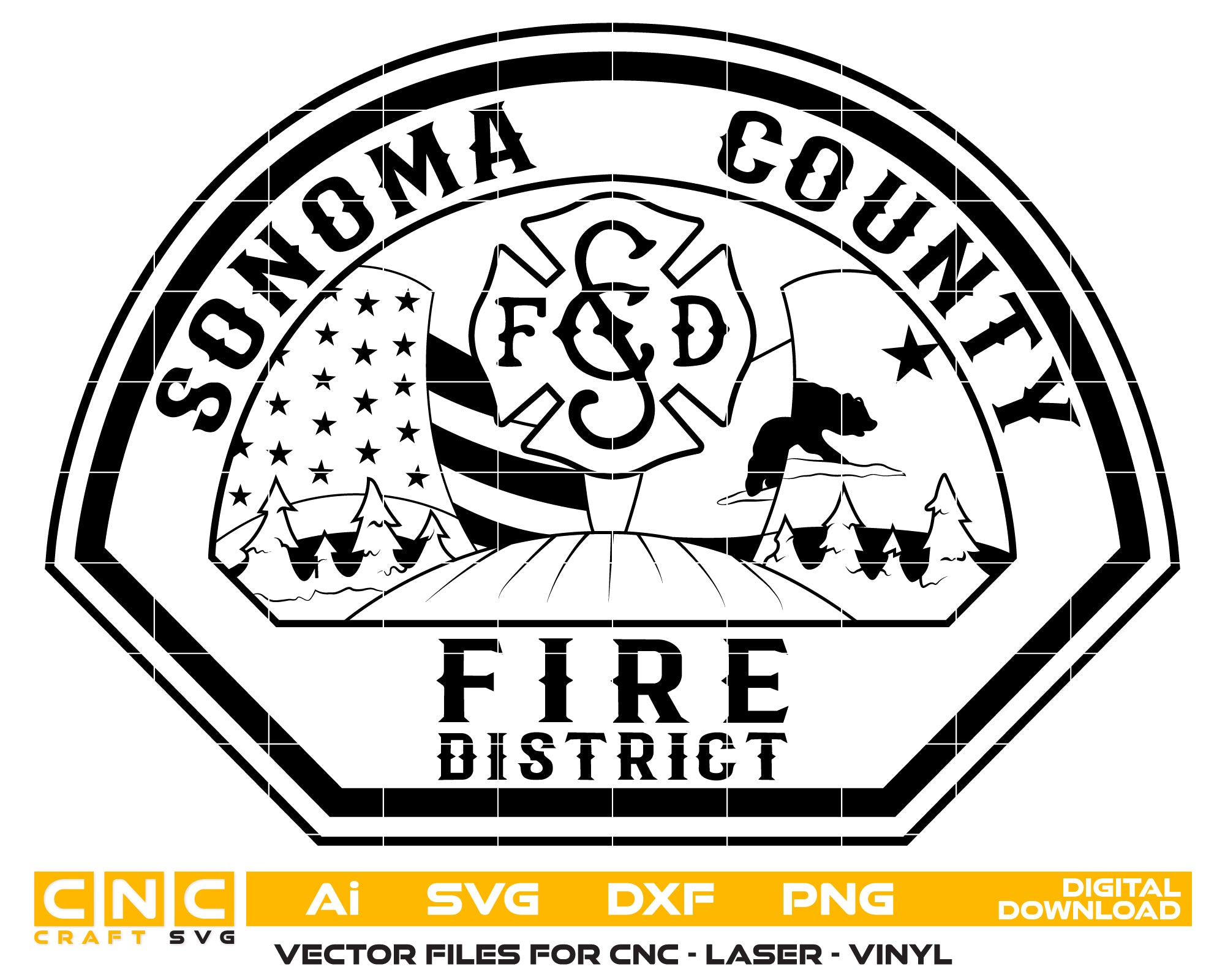 Sonoma County Fire District Badge