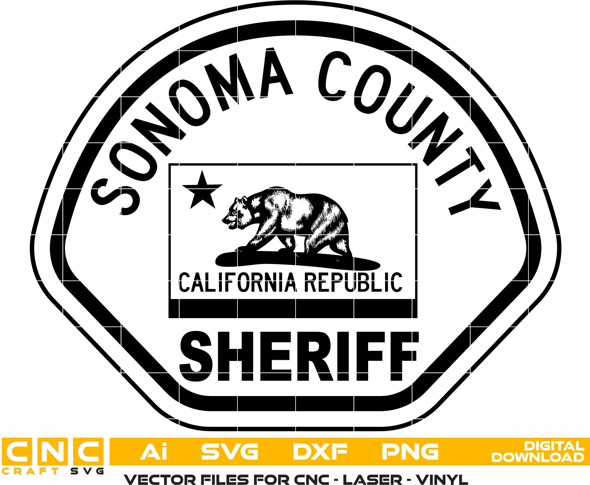 Sonoma County Sheriff Badge Vector art Digital file