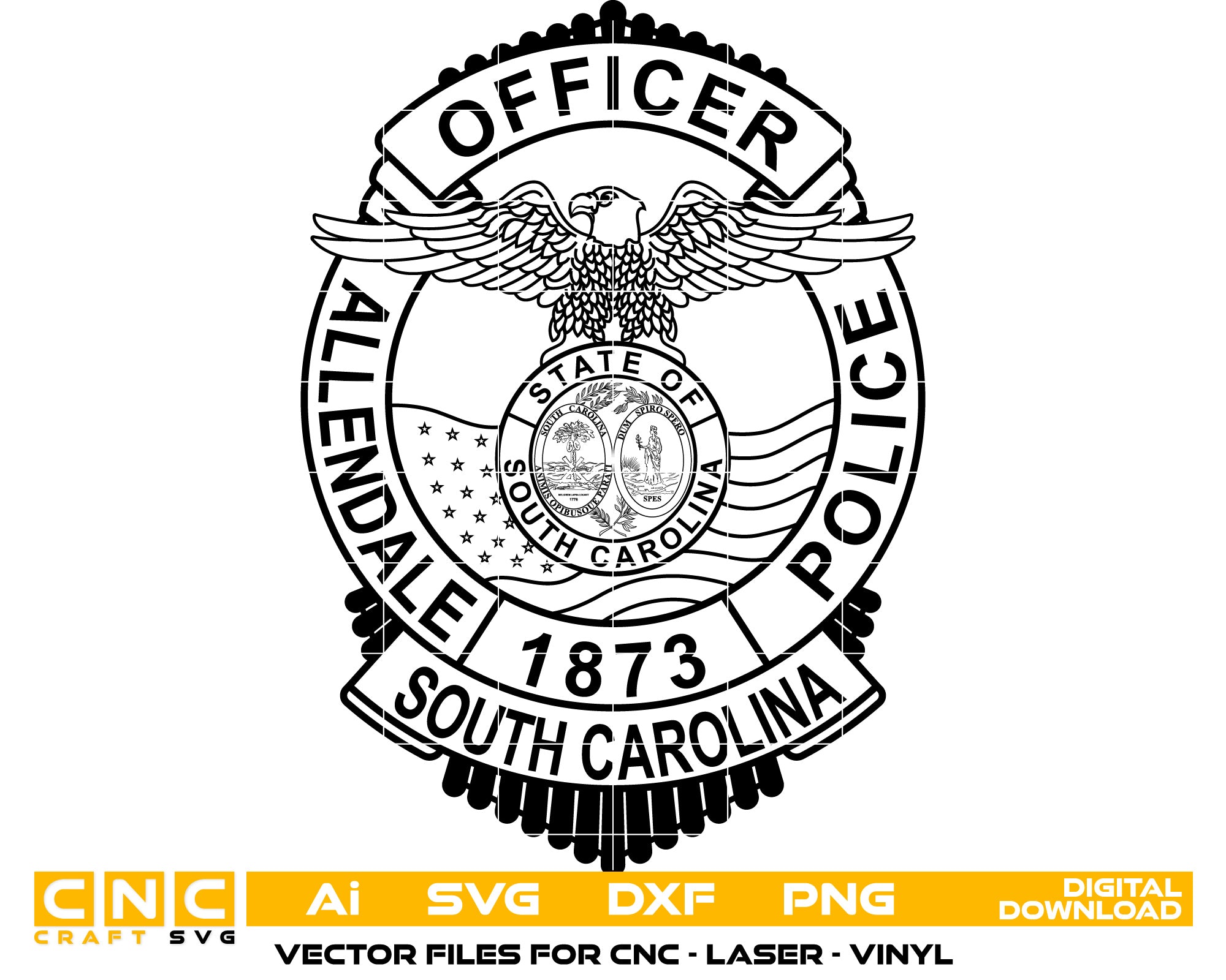South Carolina Allendale Police Badge vector art