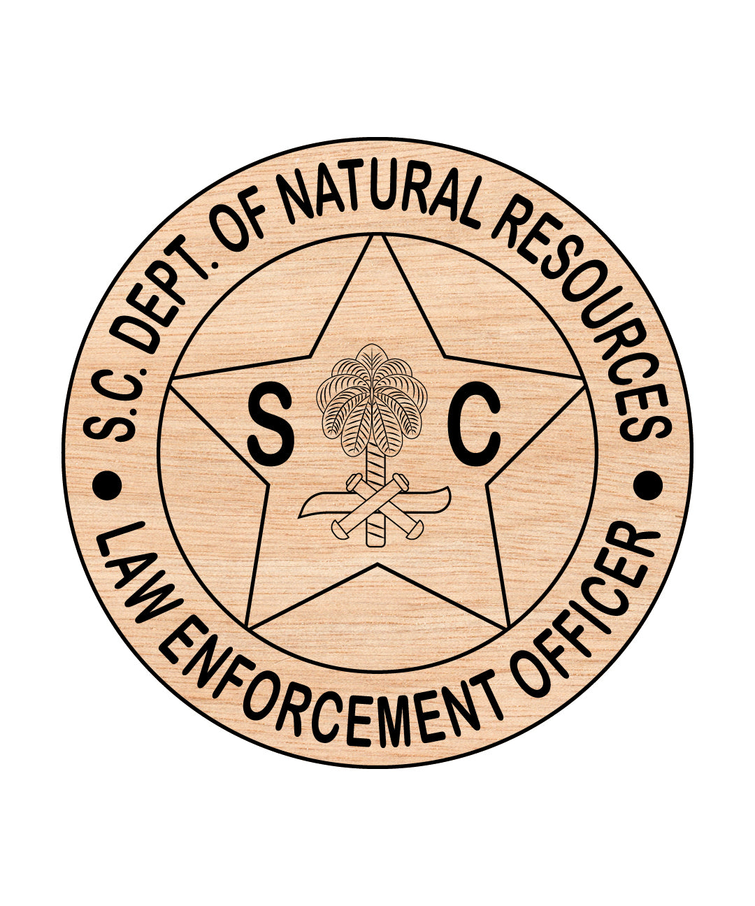 South Carolina Game Wardens Logo SVG

SCDNR Law Enforcement Vector Design

Game Warden Badge Engraving File

South Carolina DNR Sign CNC File

SCDNR Wildlife Officer Vector for Laser