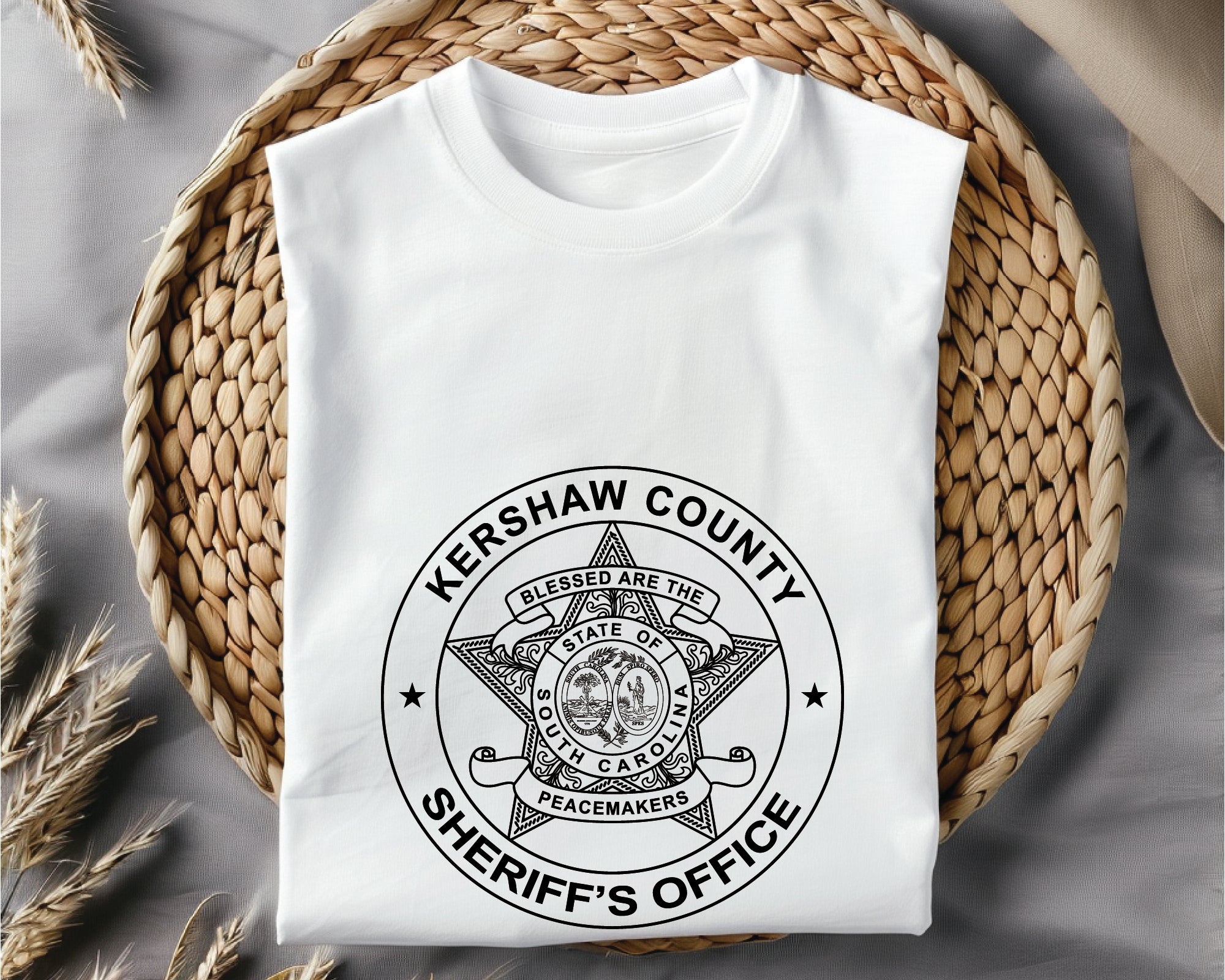 Kershaw County Deputy Sheriff’s Office Badge SVG digital download, South Carolina sheriff badge vector design for Cricut and Silhouette.