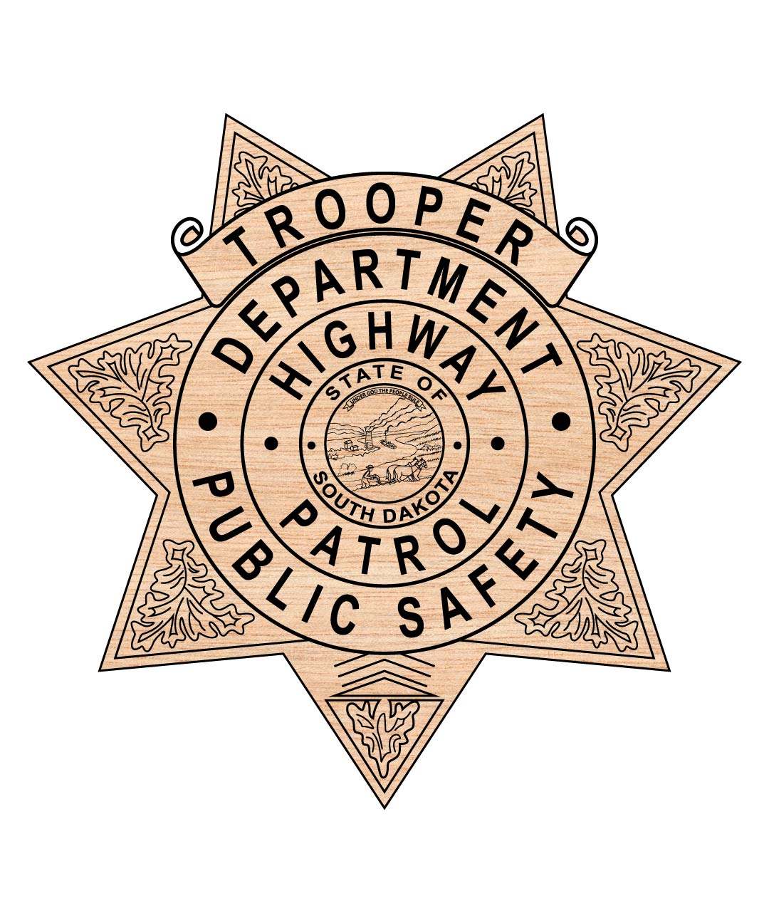 South Dakota Highway Patrol Badge SVG, SD Police Trooper Badge Vector, Highway Patrol Emblem SVG, Law Enforcement Badge Design, Police Shield Vector, Engraving Badge File