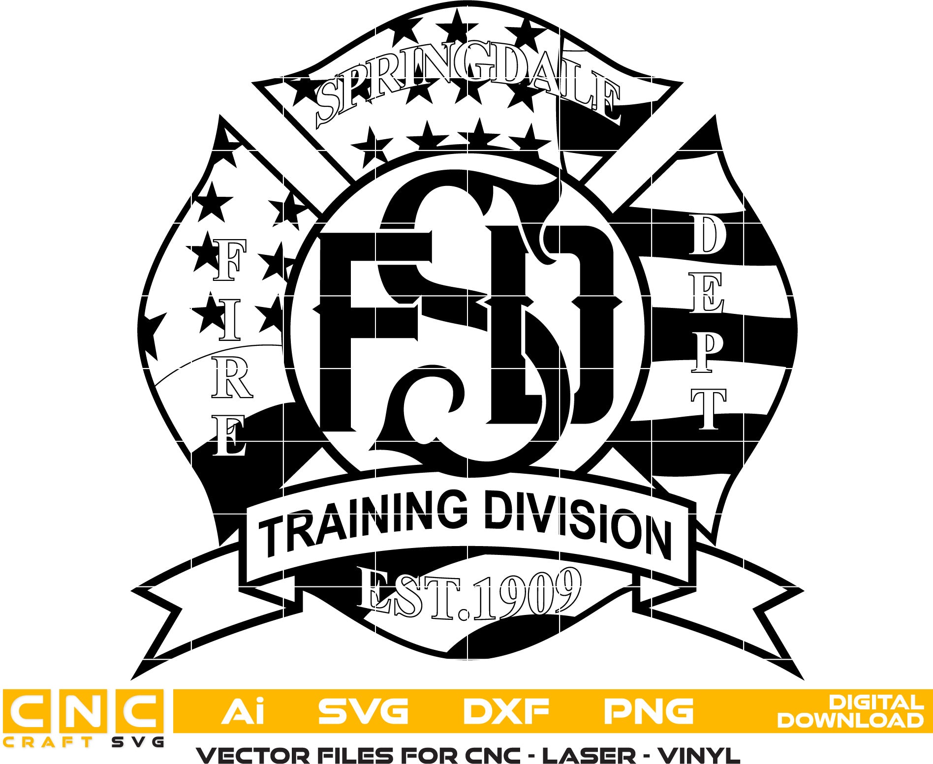 Springdale Fire Dept. Training Division Badge, Training Division vector art, Springdale Fire Badge