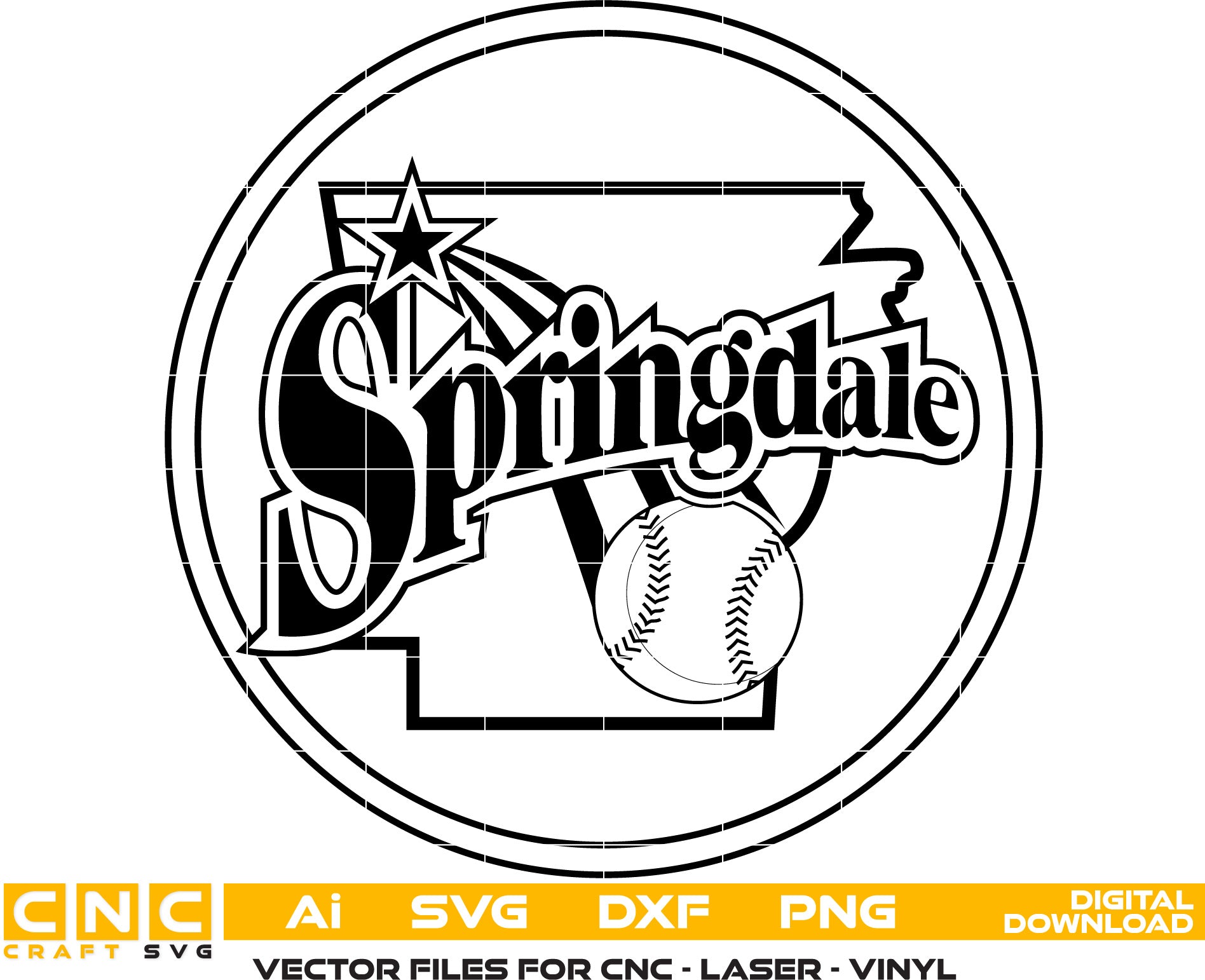 Springdale, Arkansas city logo, Springdale seal, Springdale vector art