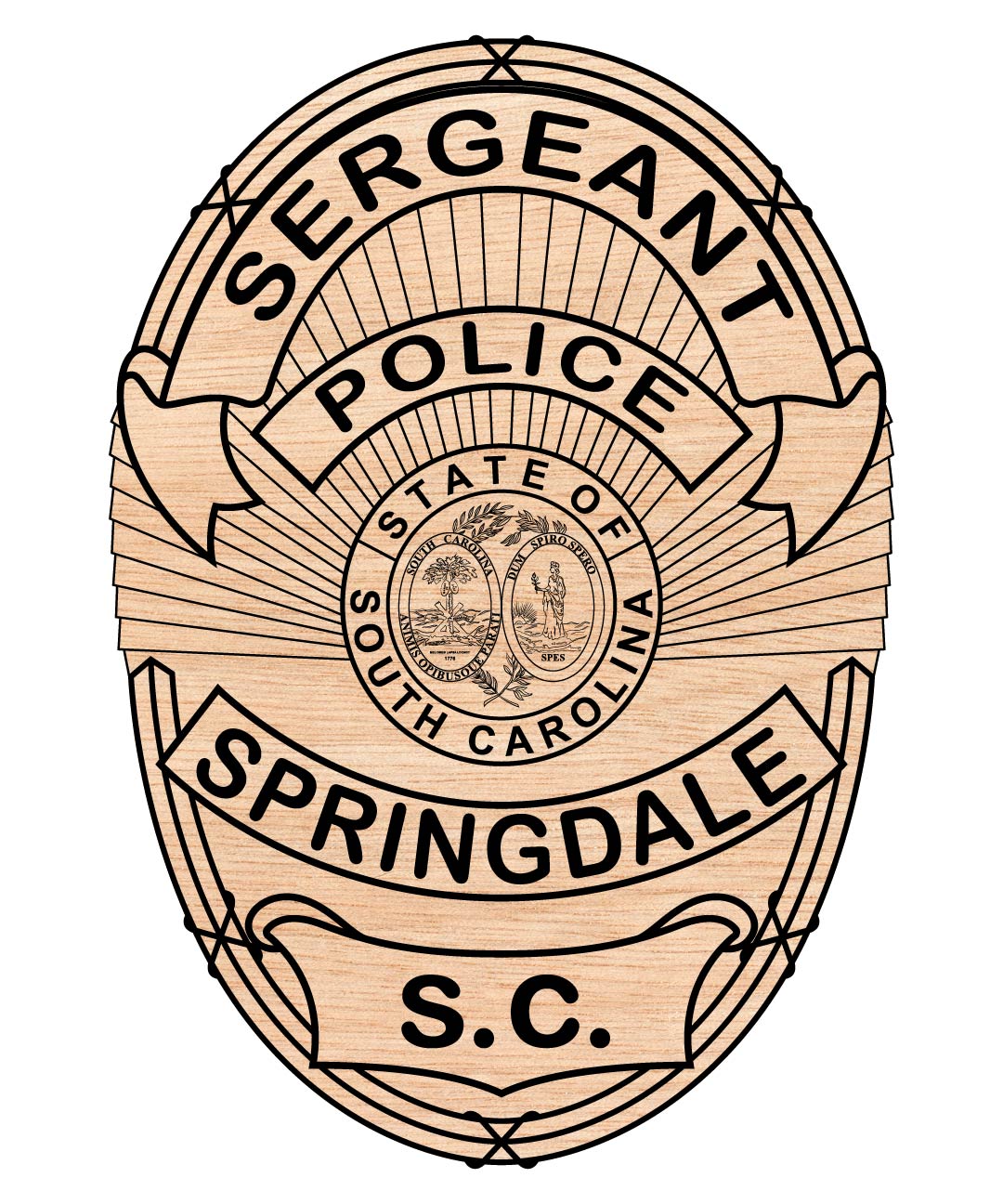 Springdale Police Sergeant Badge SVG, Springdale Police Sergeant Badge Vector, Police Sergeant Badge Emblem, Law Enforcement Badge SVG, Sergeant Badge Vector File