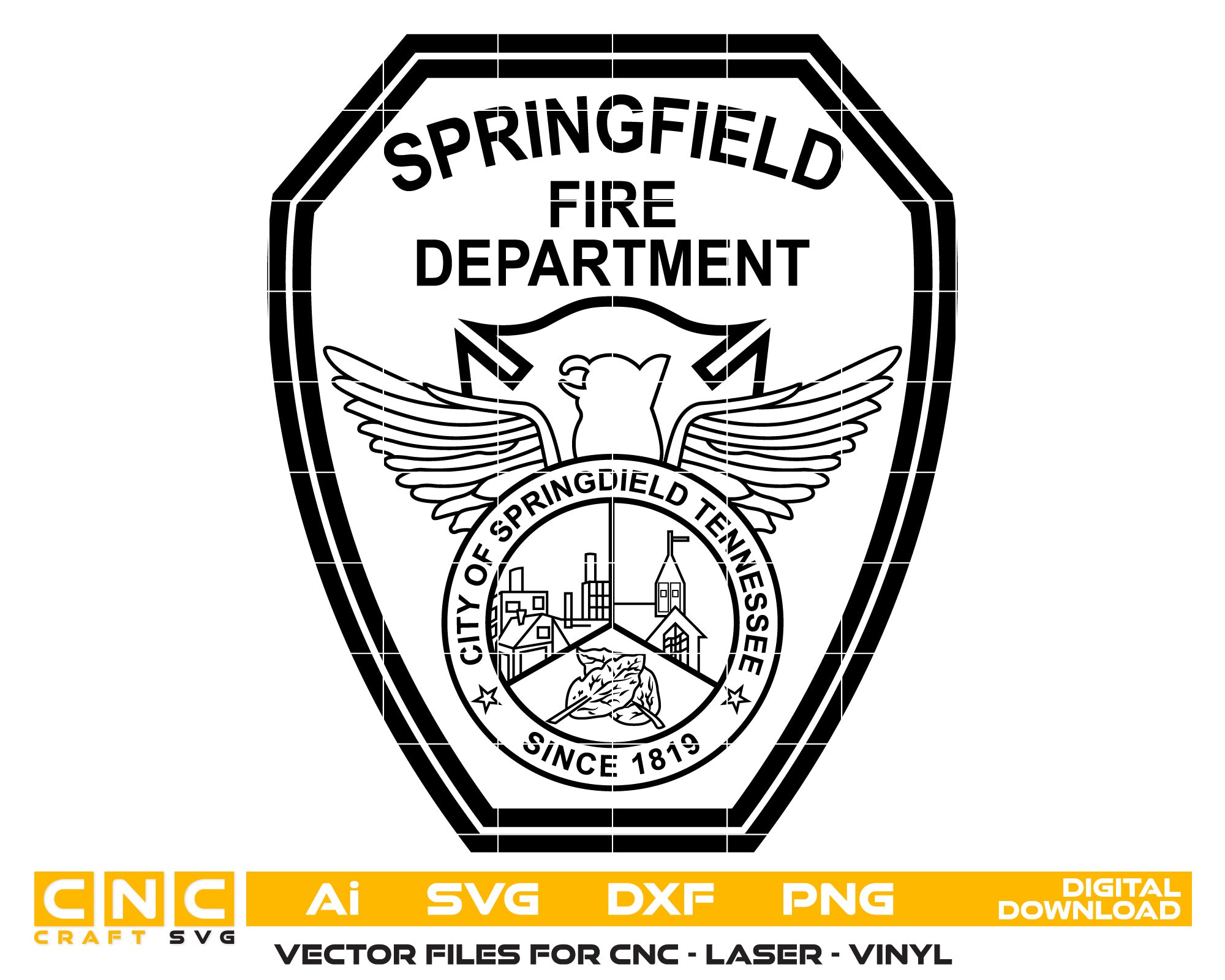Springfield Tennessee Fire Dep Badge vector art