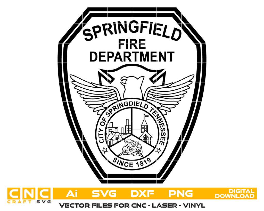 Springfield Tennessee Fire Dep Badge vector art