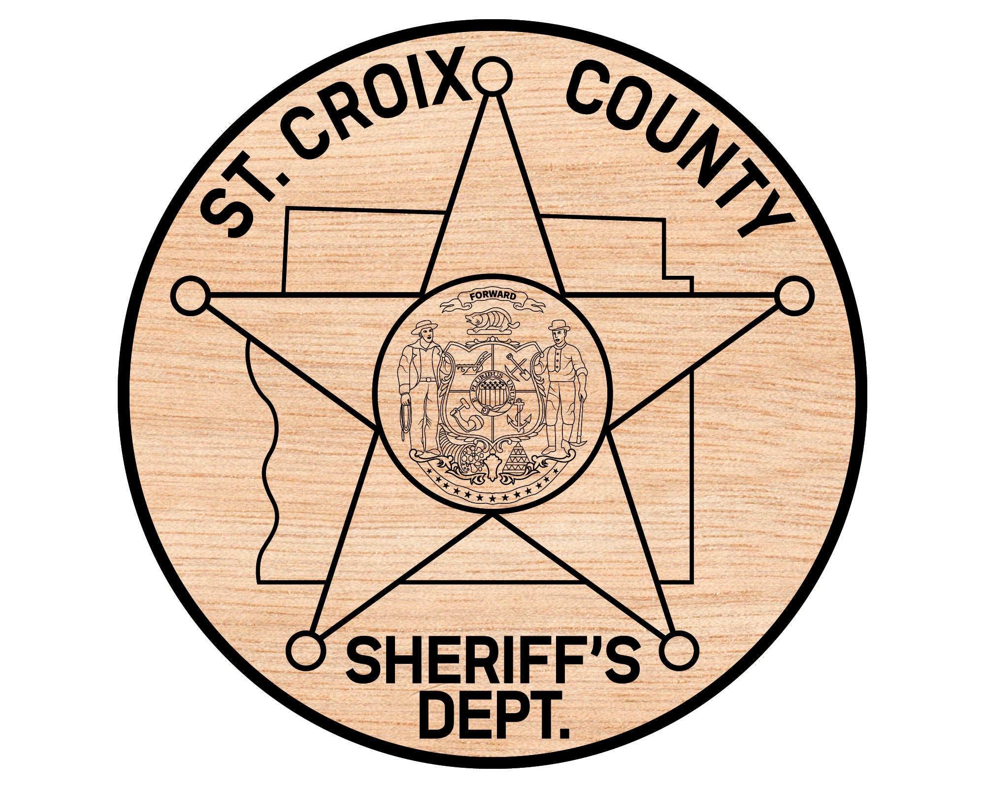 St. Croix County Sheriff Badge SVG, Wisconsin Sheriff Badge Vector, Police Badge Digital File, Sheriff Logo SVG, Law Enforcement SVG Design