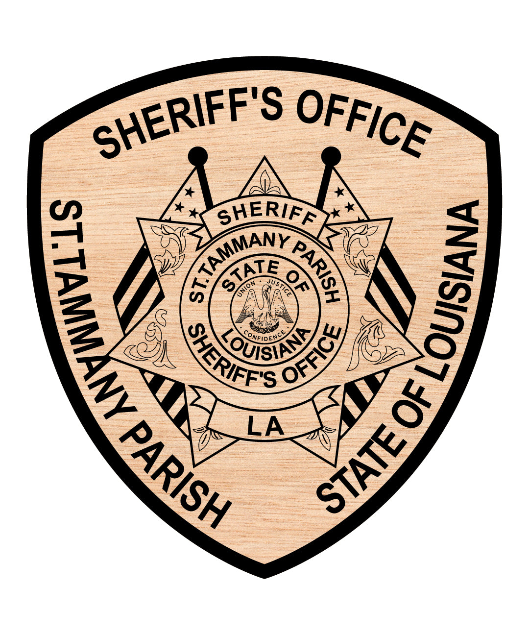 St. Tammany Parish Sheriff’s Office Patch SVG digital download, Louisiana sheriff emblem vector design for Cricut, Silhouette, CNC, engraving, and tribute projects.