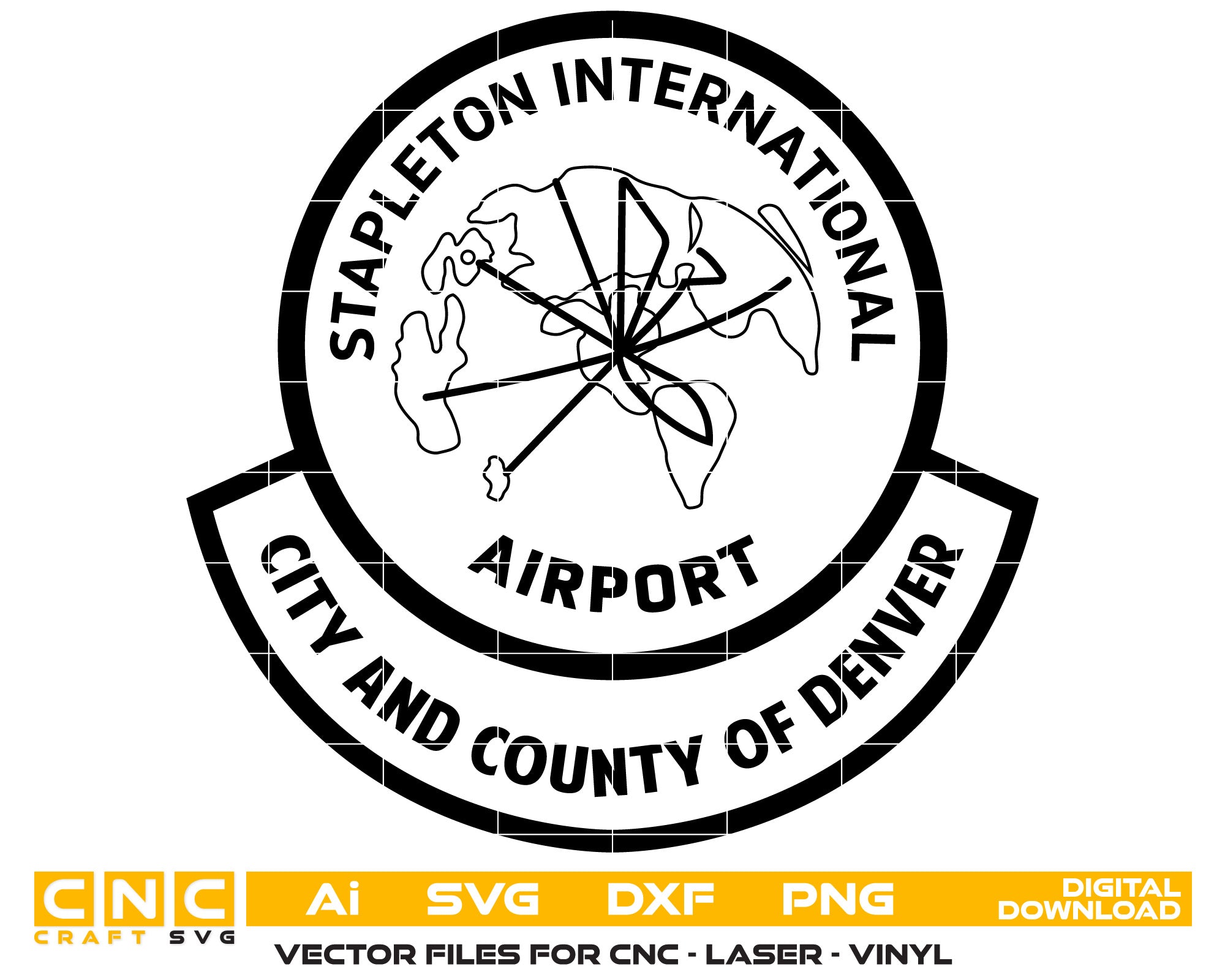Stapleton International Airport County of Denver Logo SVG