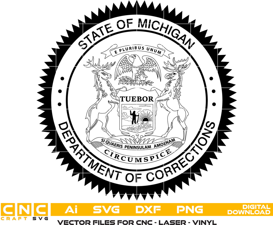 State Of Michigan Department Of Corrections Badge Vector art Digital f