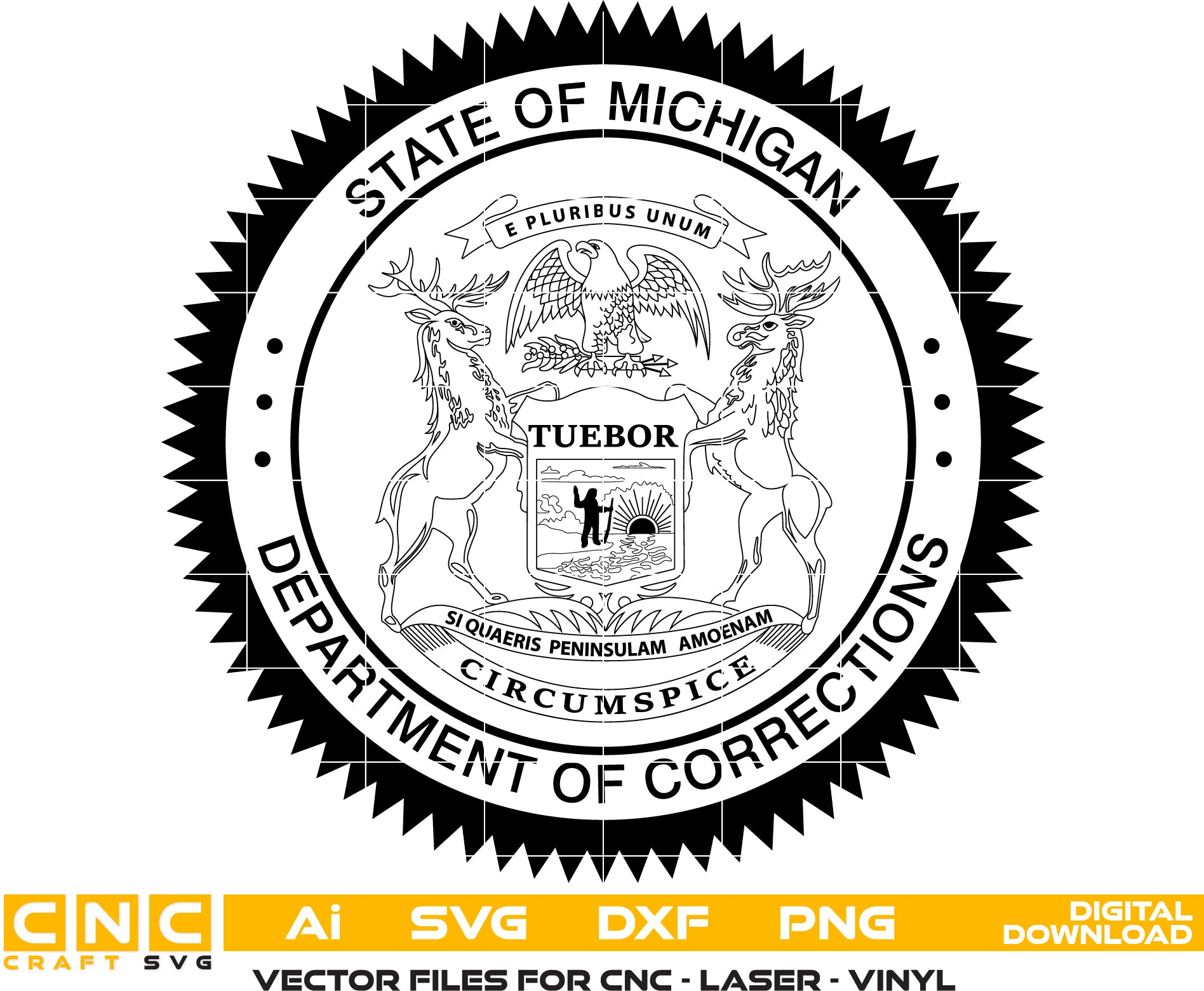 State Of Michigan Department Of Corrections Badge Vector art Digital file