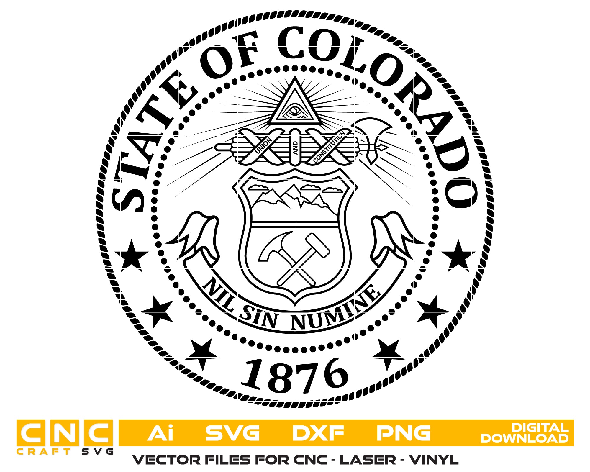 State of Colorado Seal SVG, Colorado State Seal Vector, Official Colorado Seal, Government Seal SVG, State Emblem Vector