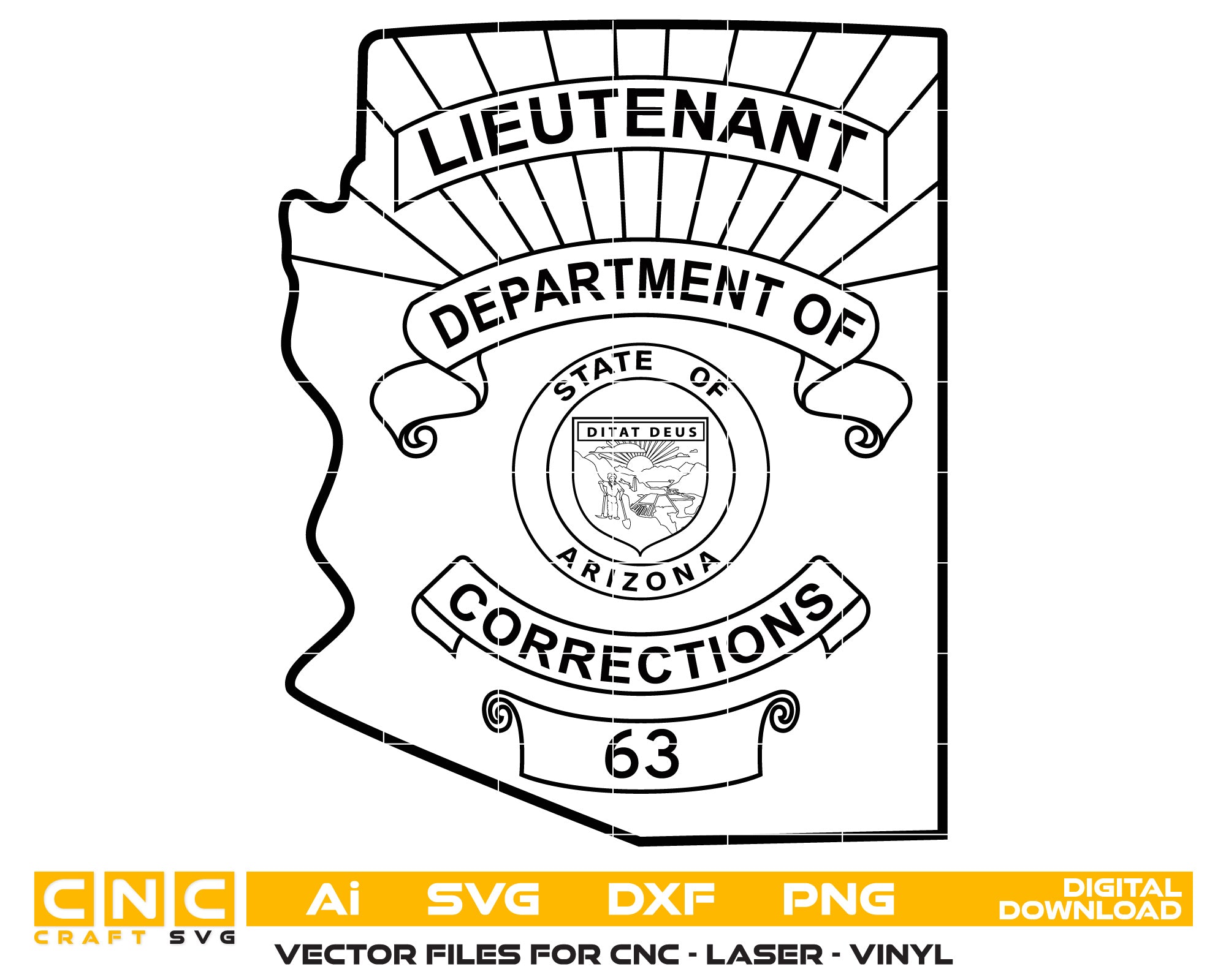 Arizona dept. of Corrections Lieutenant Bagde vector art