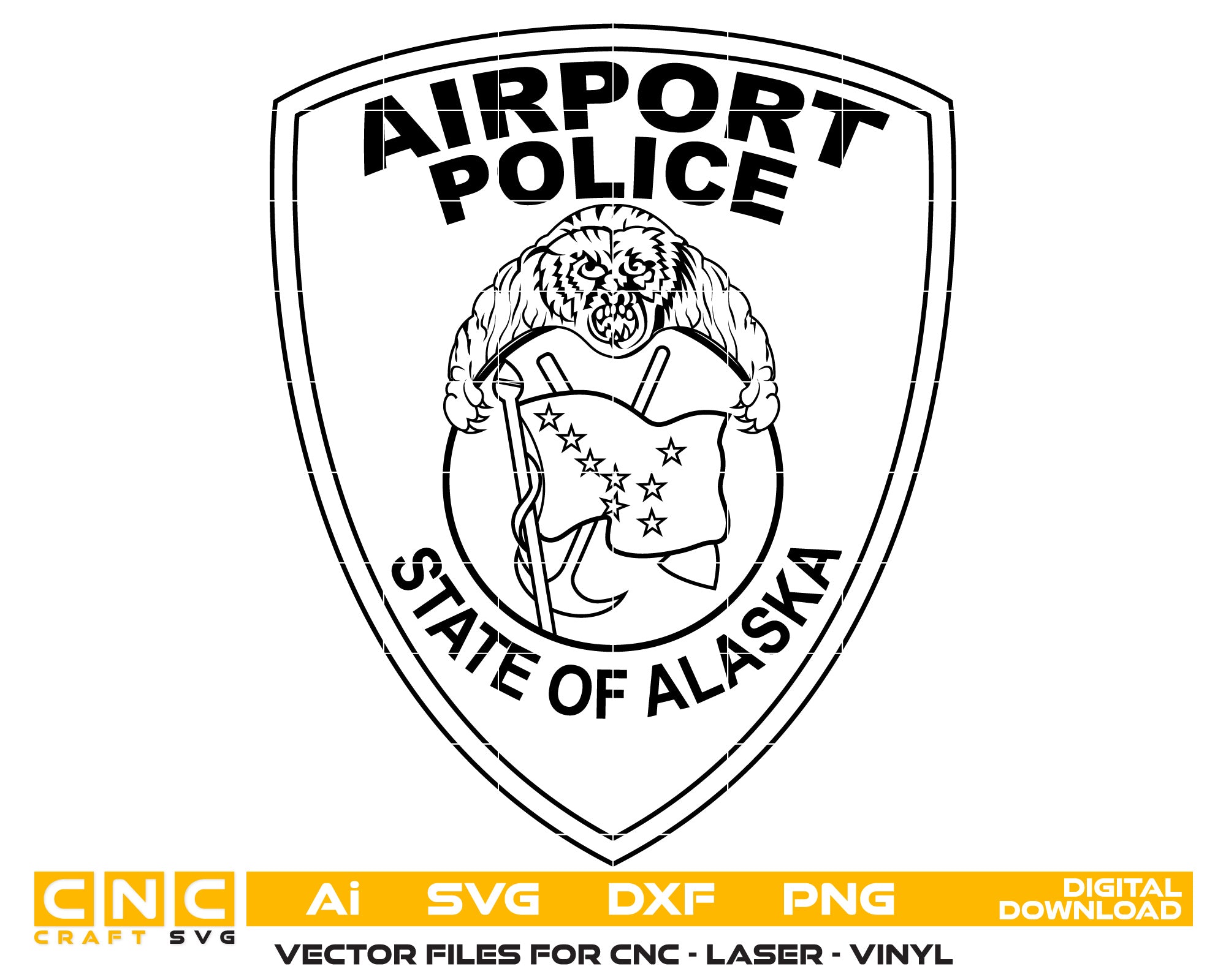 Alaska Airport Police Badge vector art