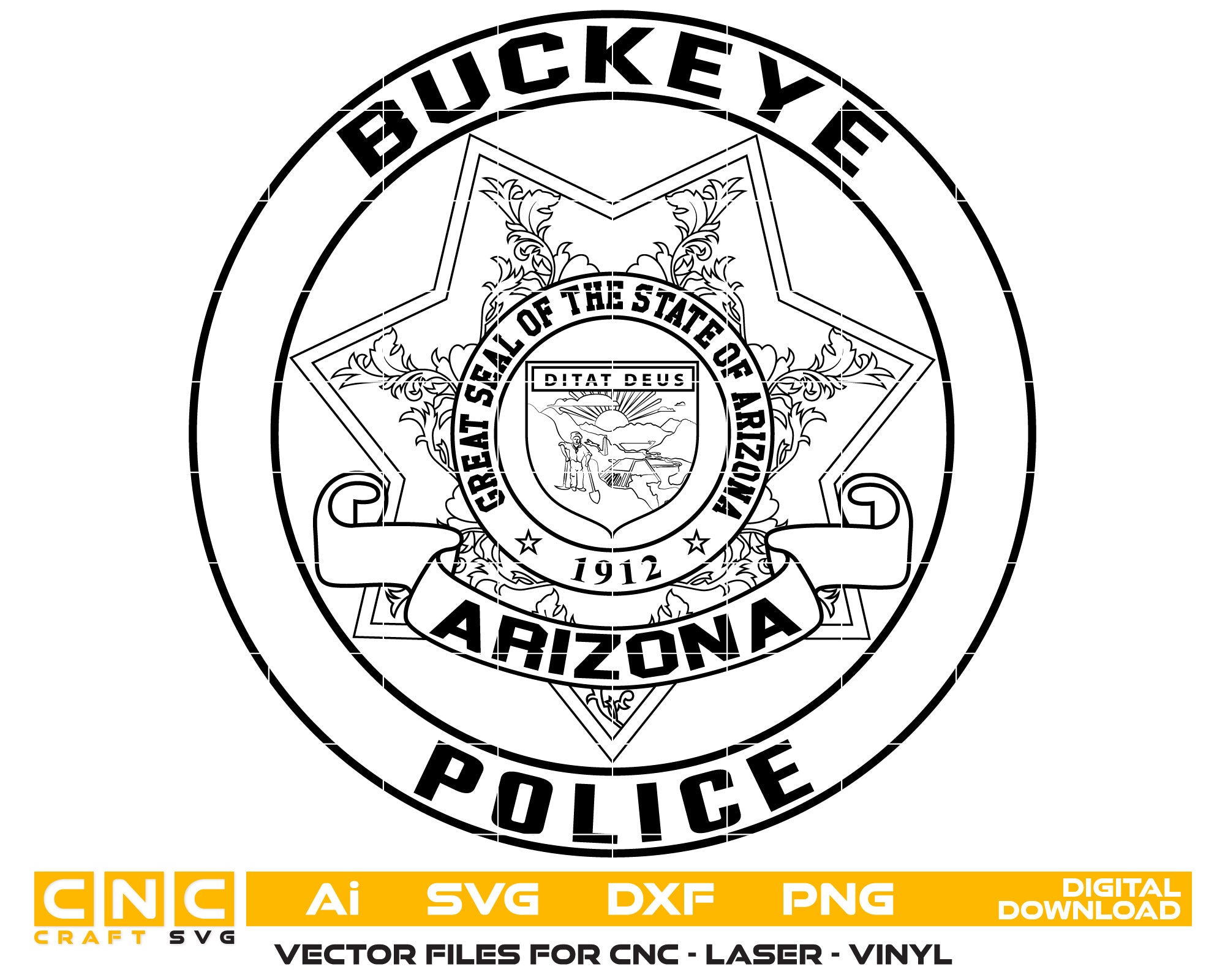 Arizona Buckeye Police Badge vector art