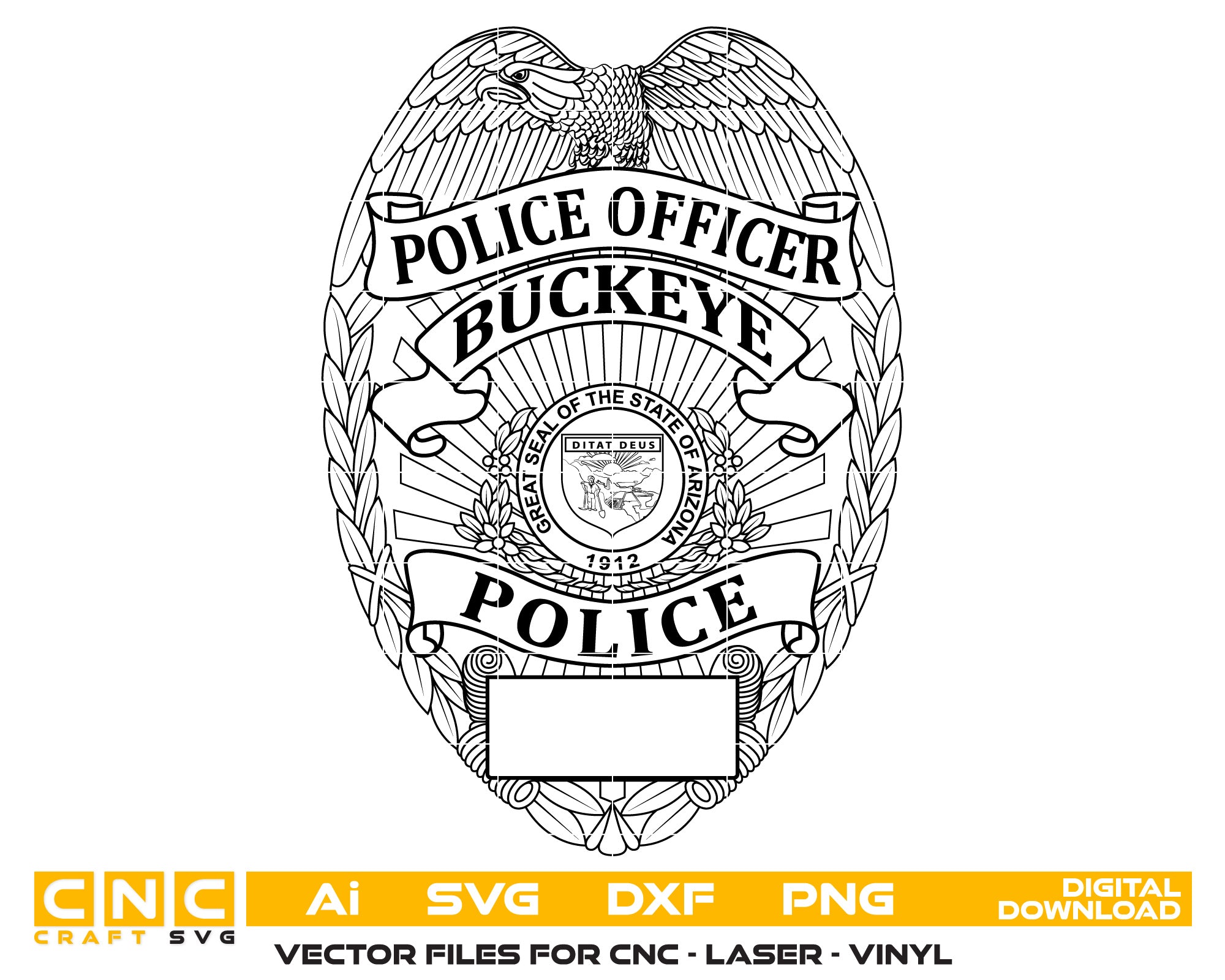 Arizona Buckeye Police Officer Badge vector art