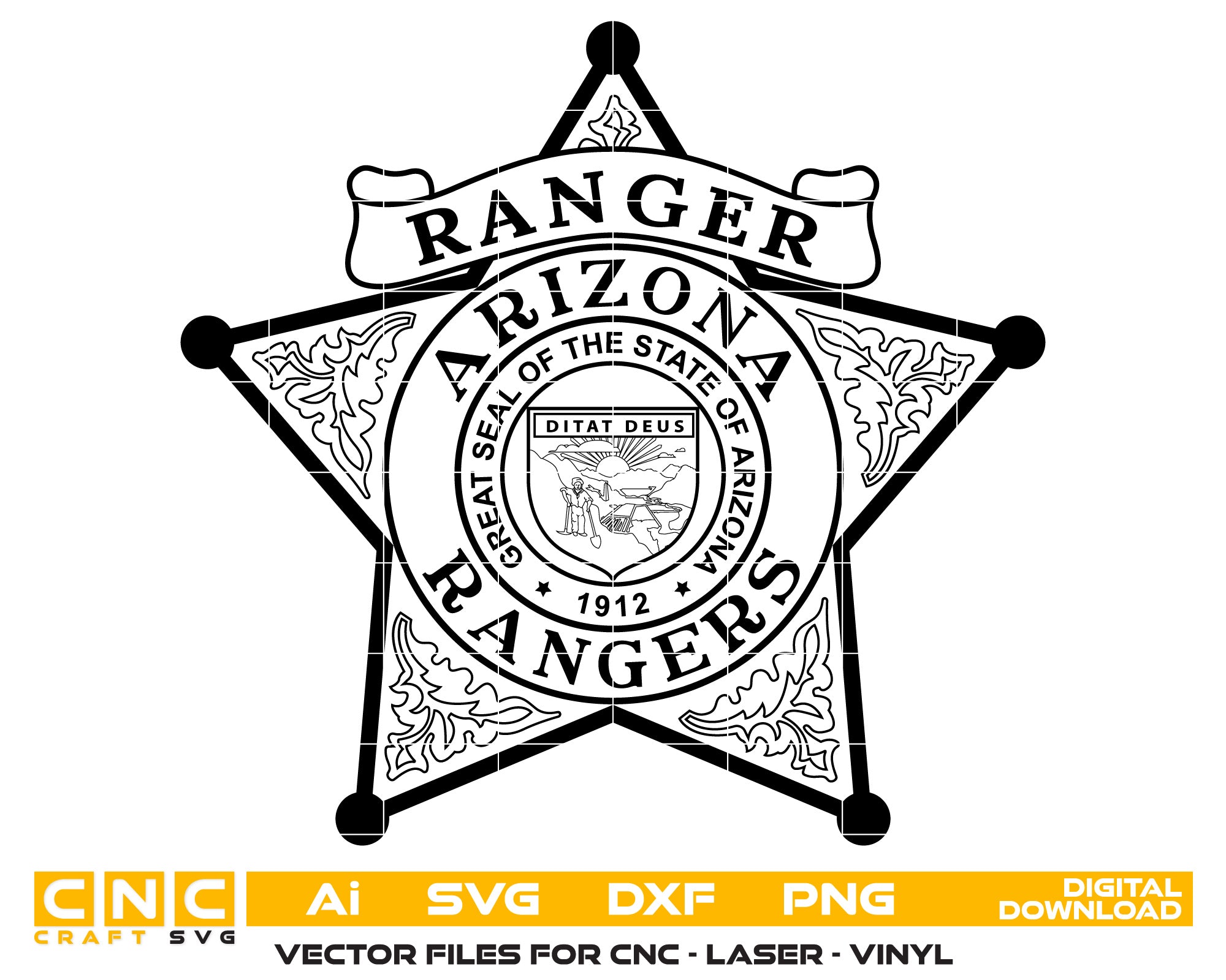 Arizona Rangers badge vector art