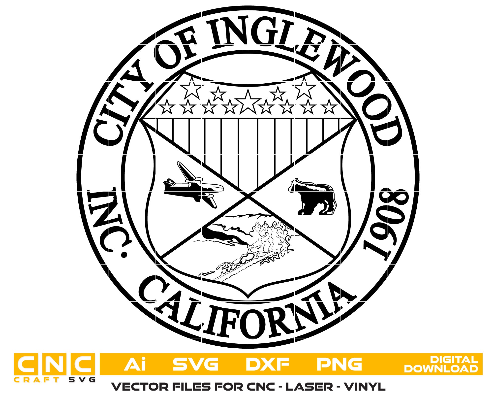 California City of Inglewood Seal vector art