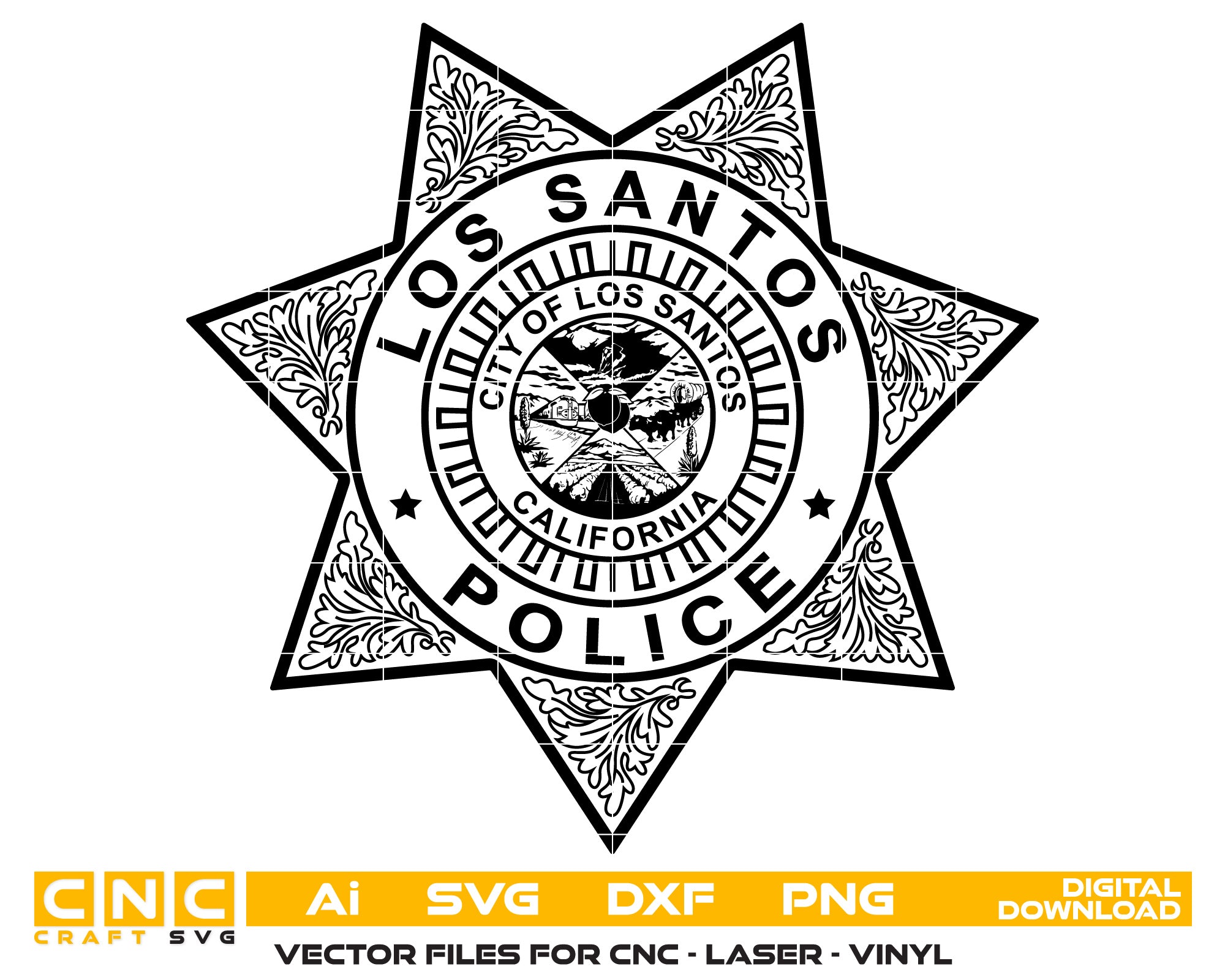 Los Santos Police Badge vector art