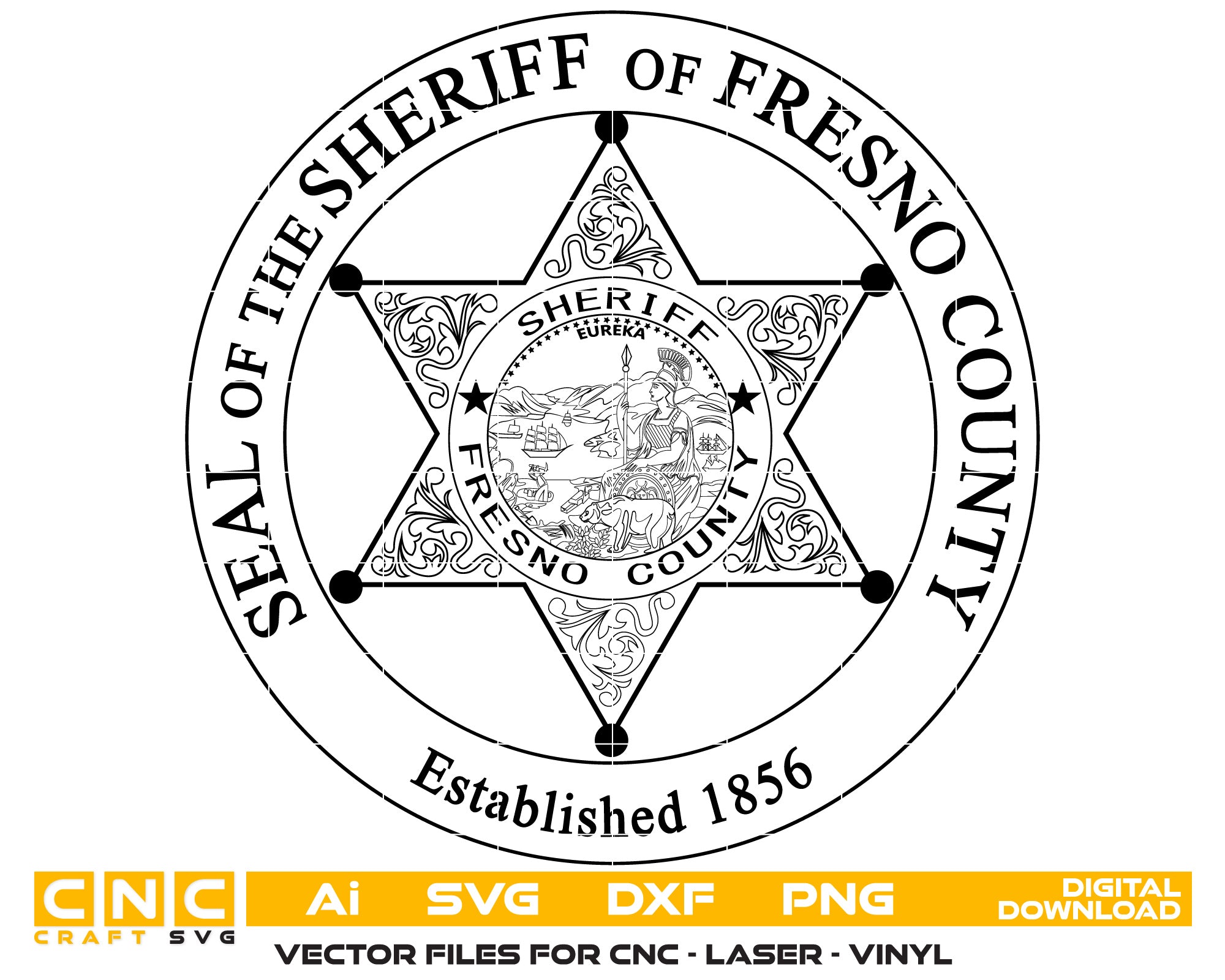 Fresno County Sheriff Badge vector art