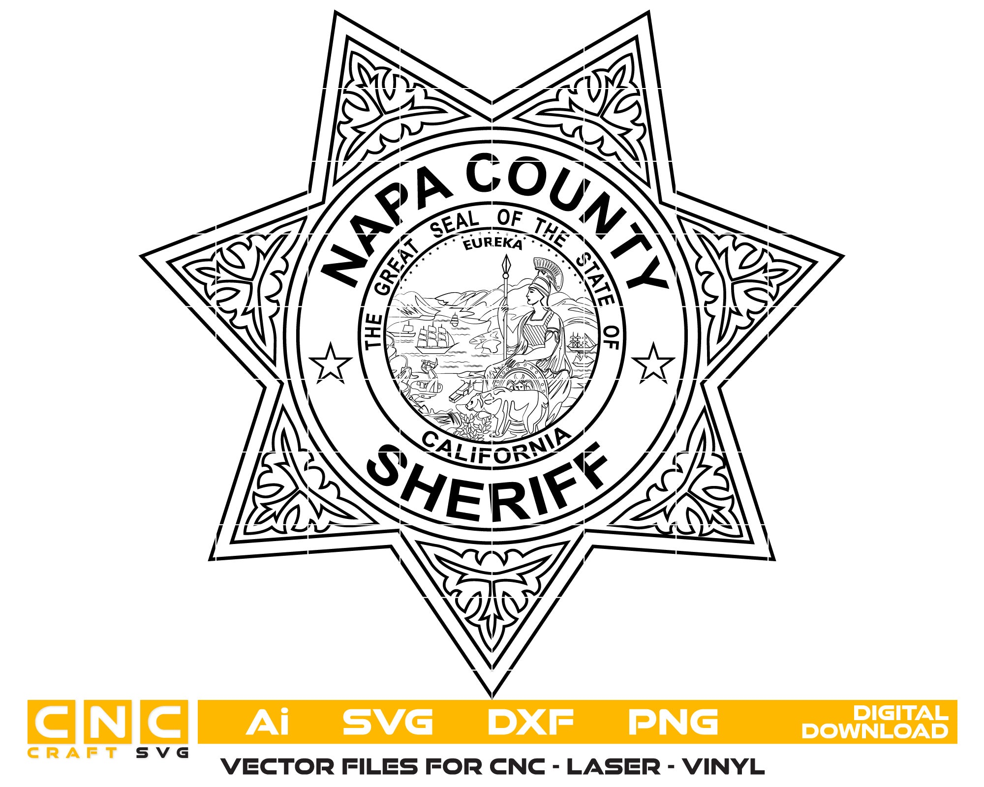 California Napa County Sheriff Badge vector art
