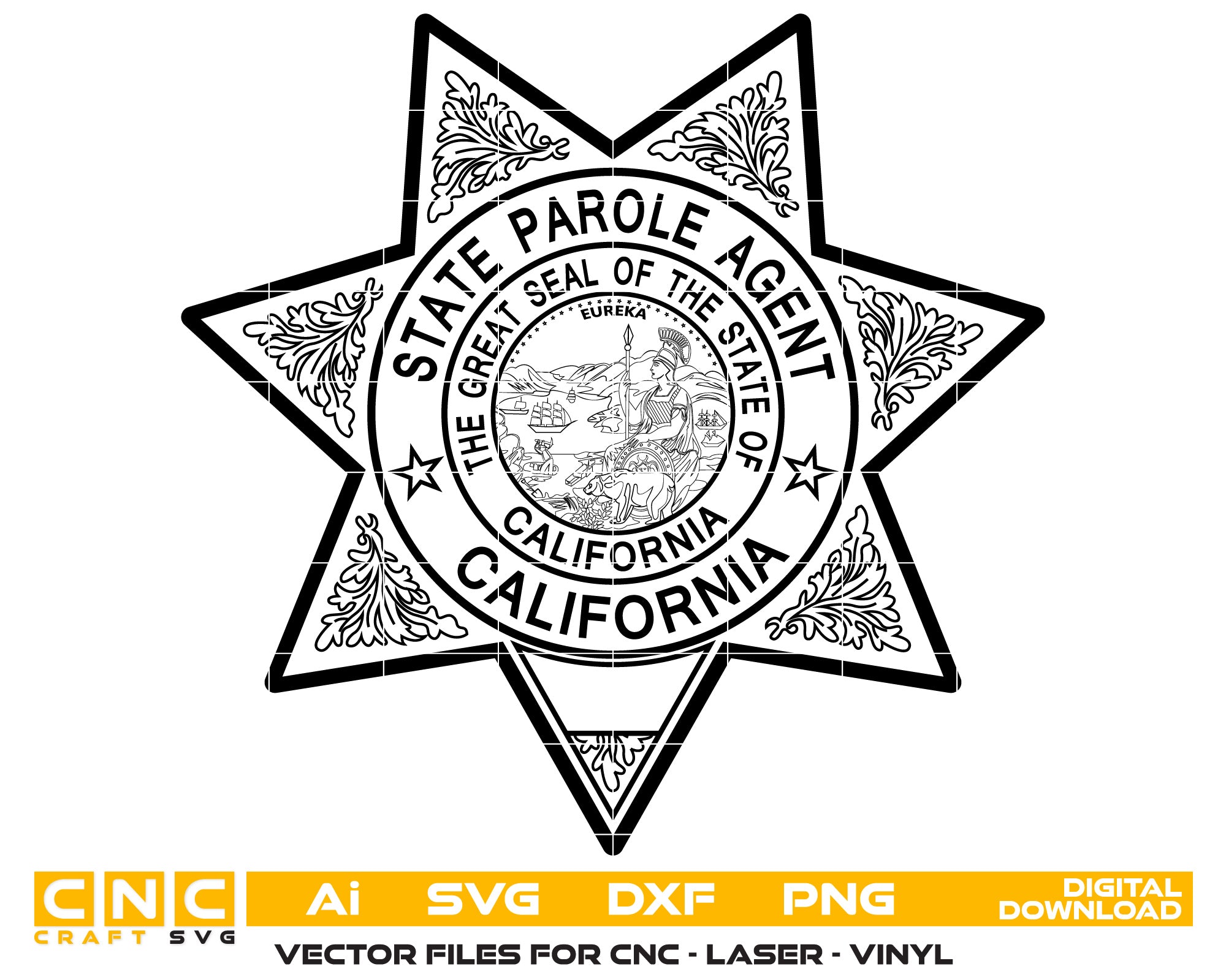 State of California Parole Agent Badge vector art