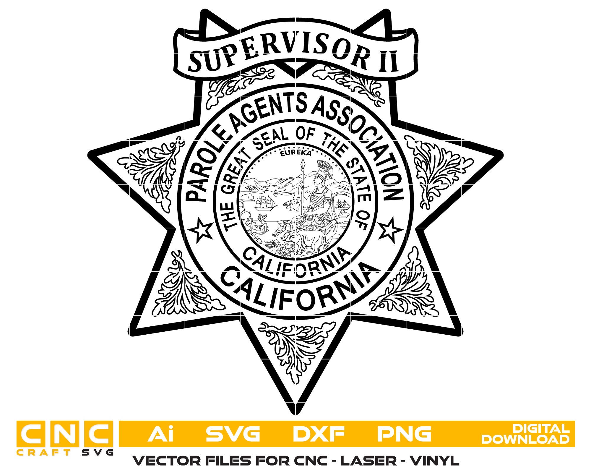 Parole Agents Association Supervisor Badge vector art