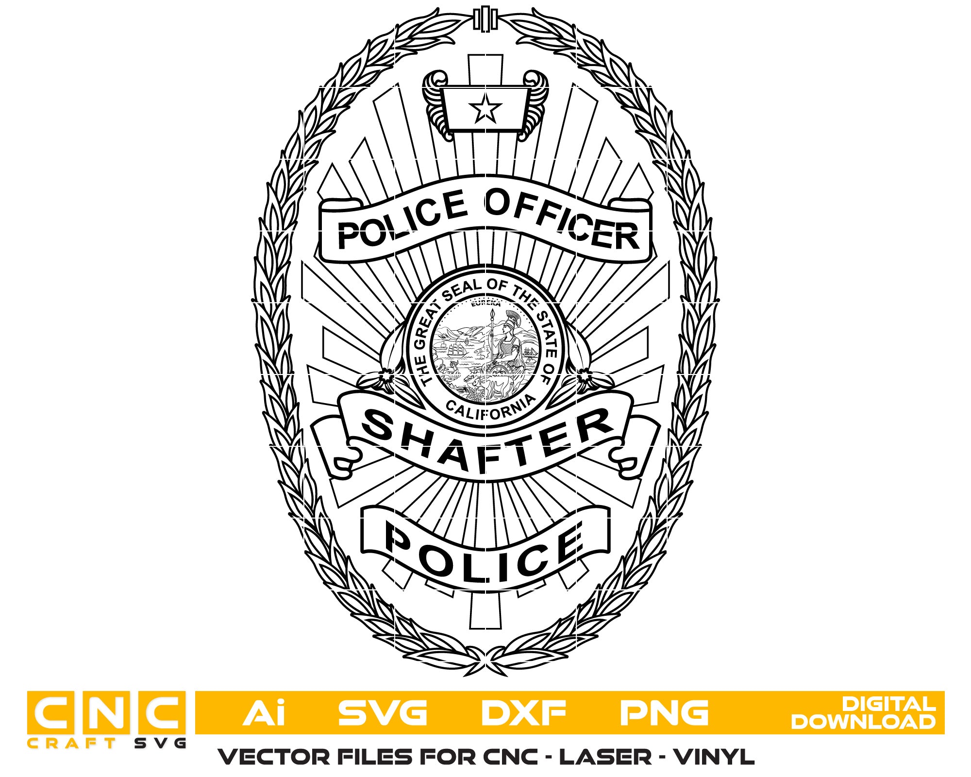 Shafter Police Officer Badge Vector art