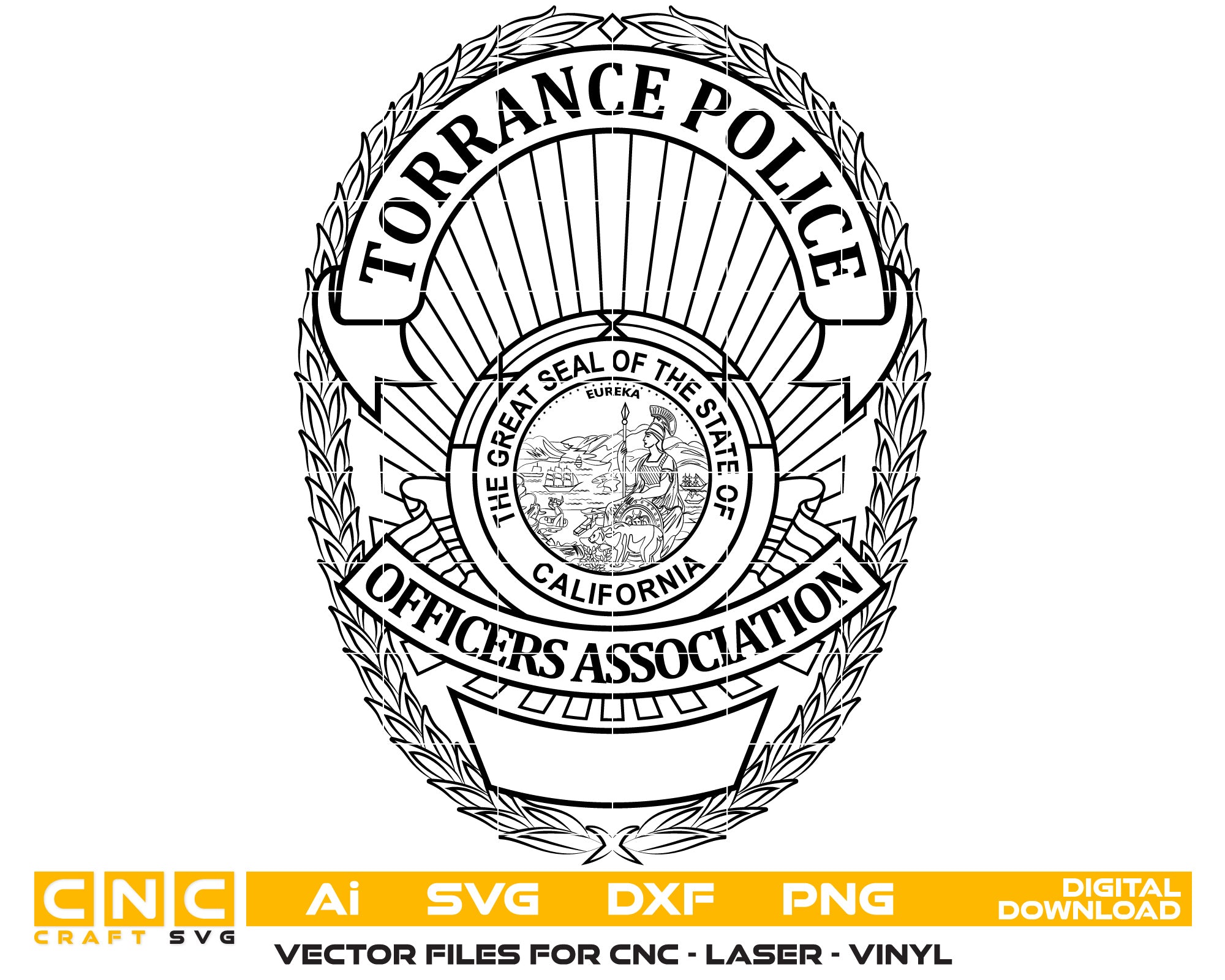 Torrance Police Officers Association Badge vector art