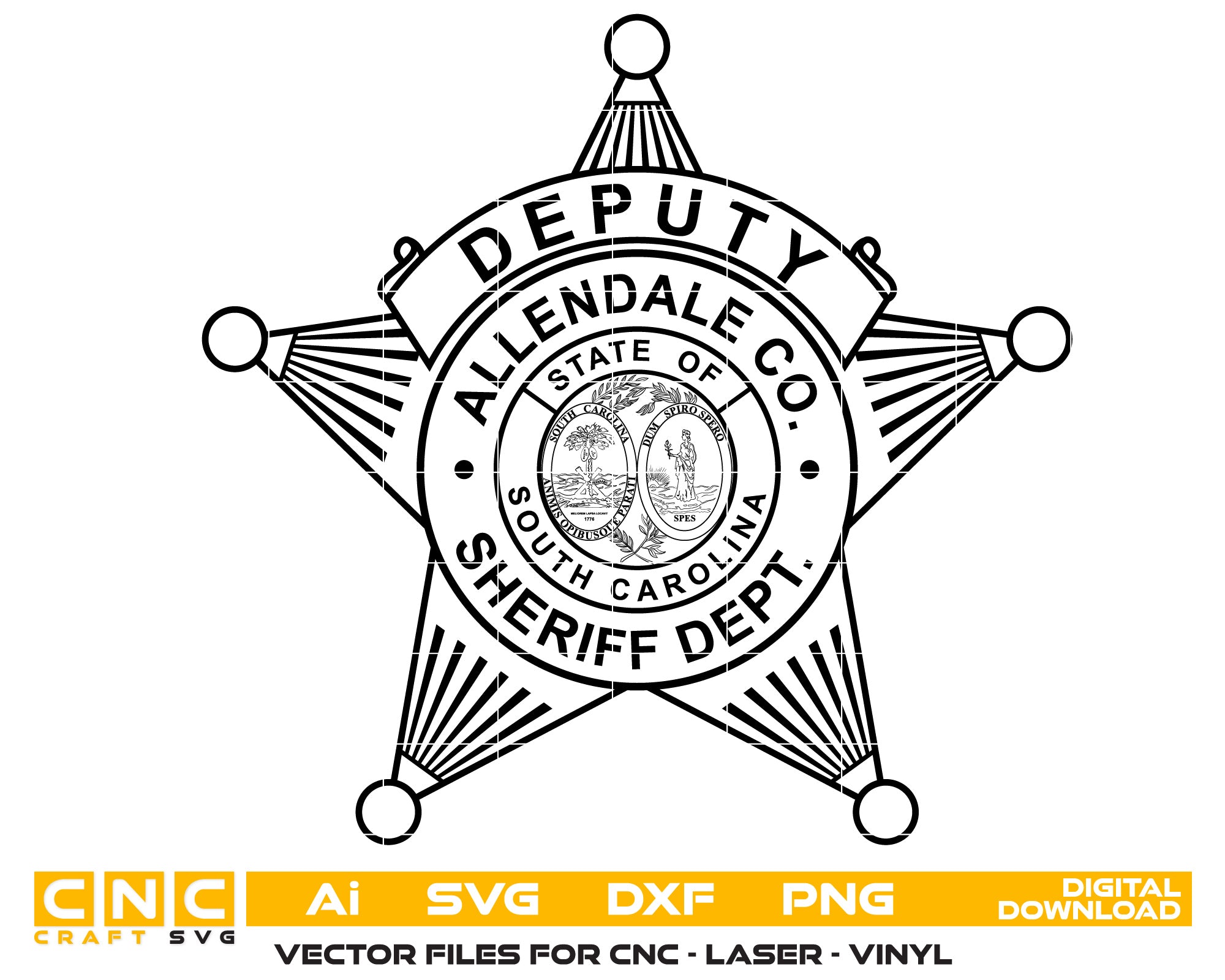 Allendale Co sheriff dept badge vector art